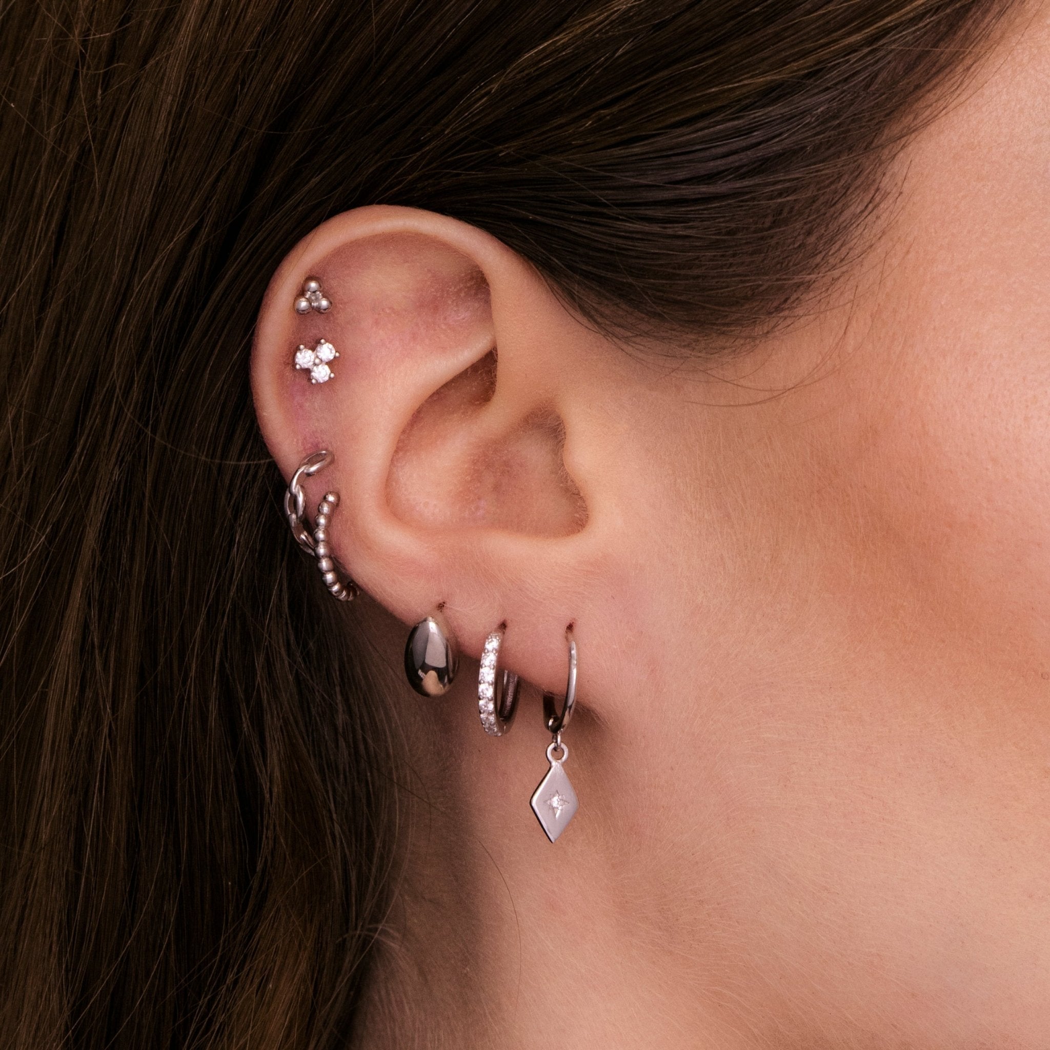 North Star Huggie Hoop Earrings - Camile & Stone