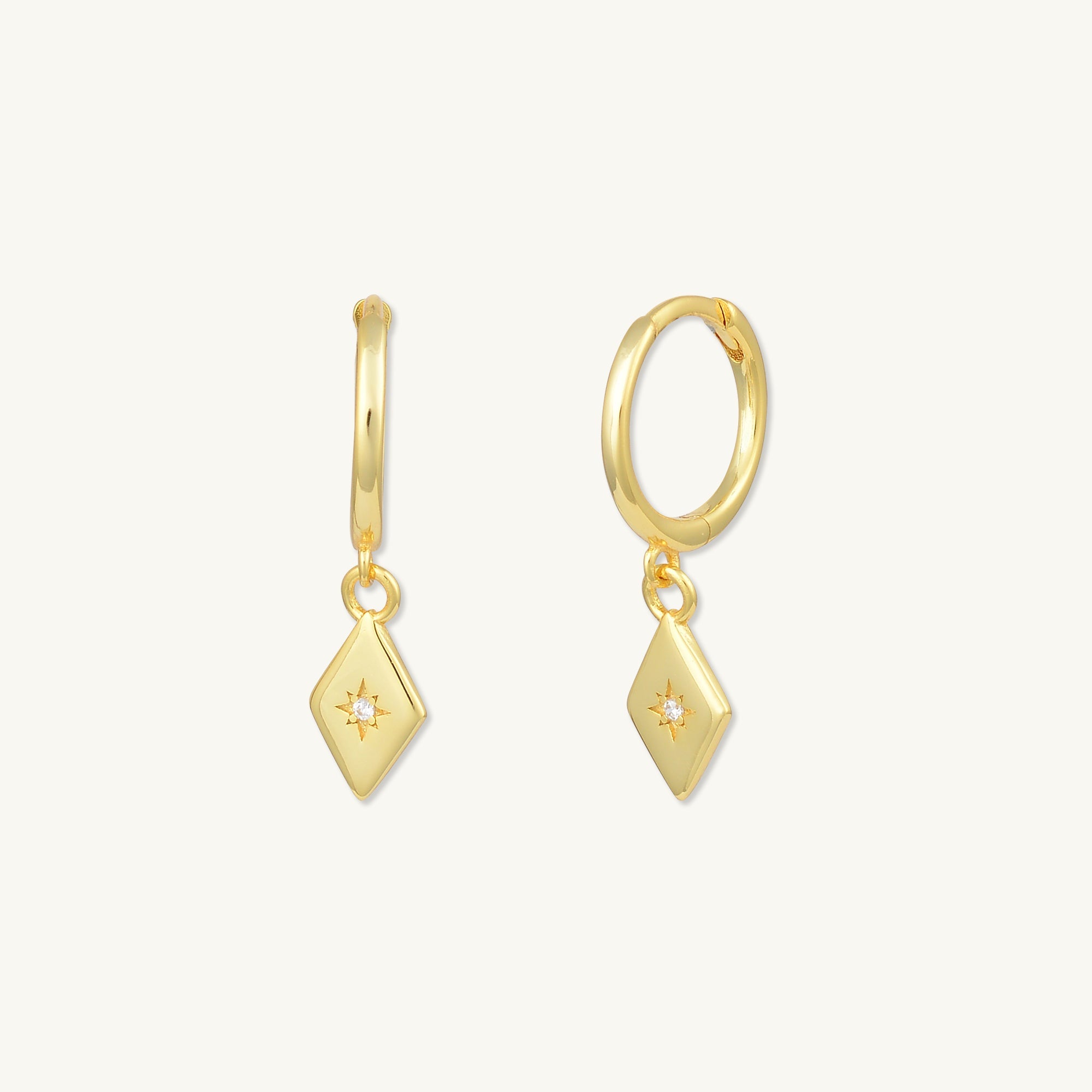 North Star Huggie Hoop Earrings - Camile & Stone