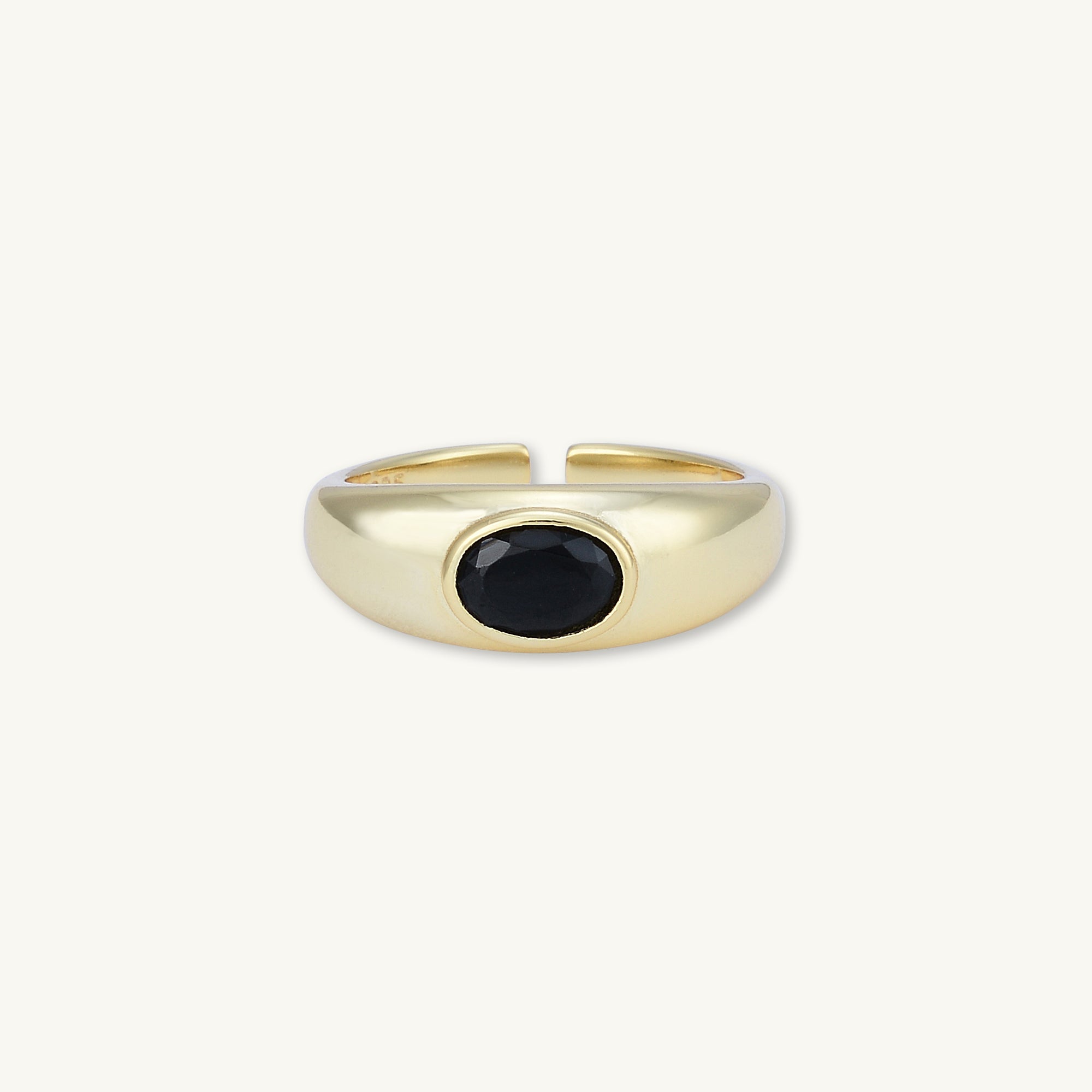 Onyx Signet Dome Open Ring - Camile & Stone
