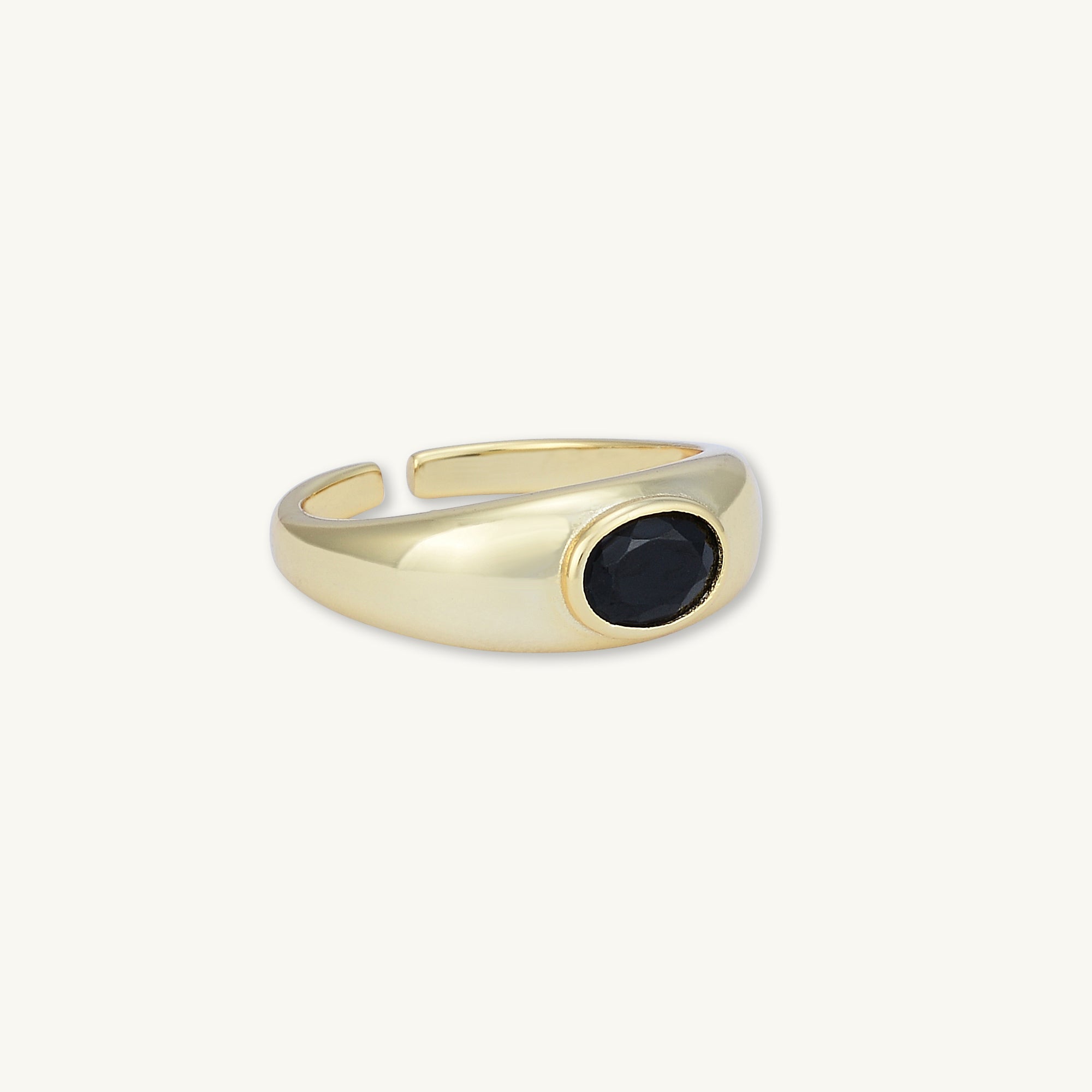 Onyx Signet Dome Open Ring - Camile & Stone