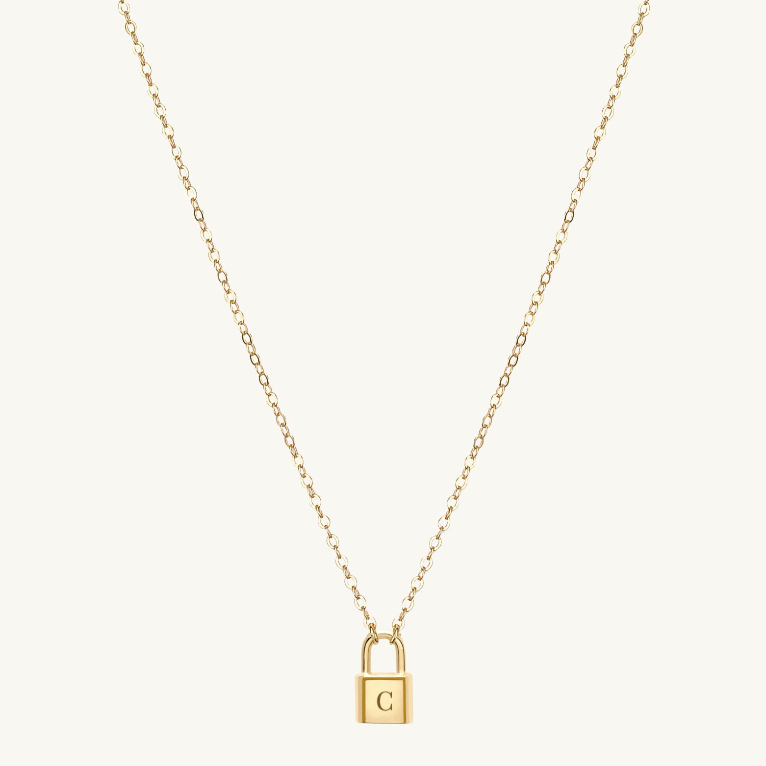 Padlock Initial Letter Necklace