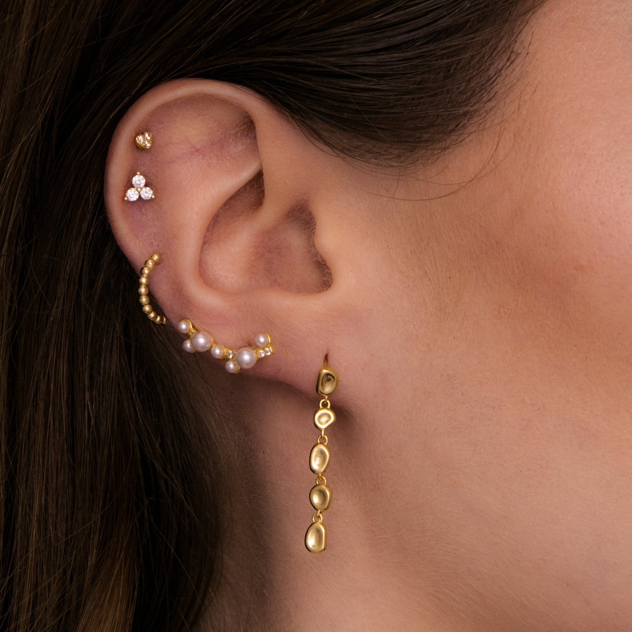 Pearl Climber Hook Earrings - Camile & Stone