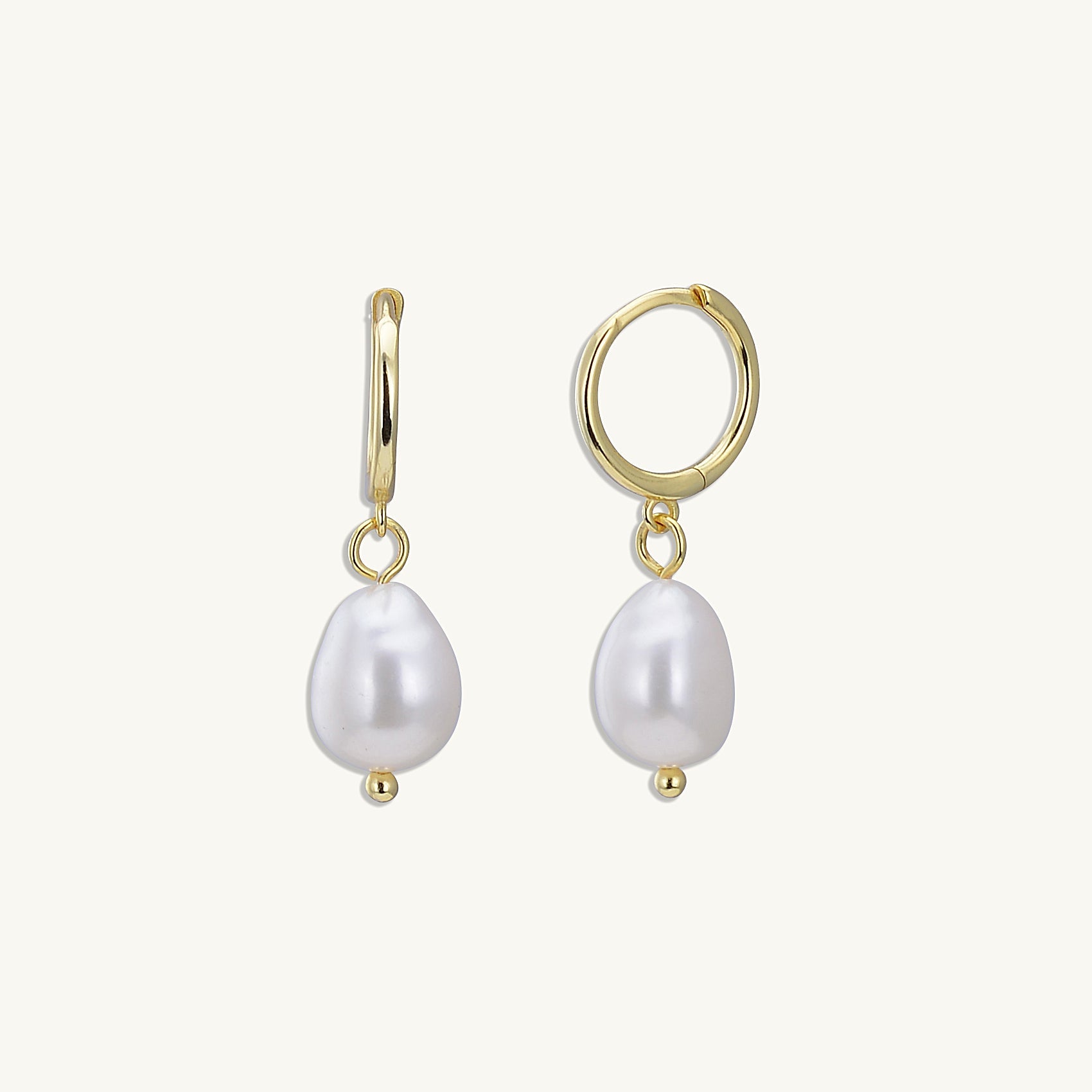 Pearl Hoop Huggie Earrings - Camile & Stone