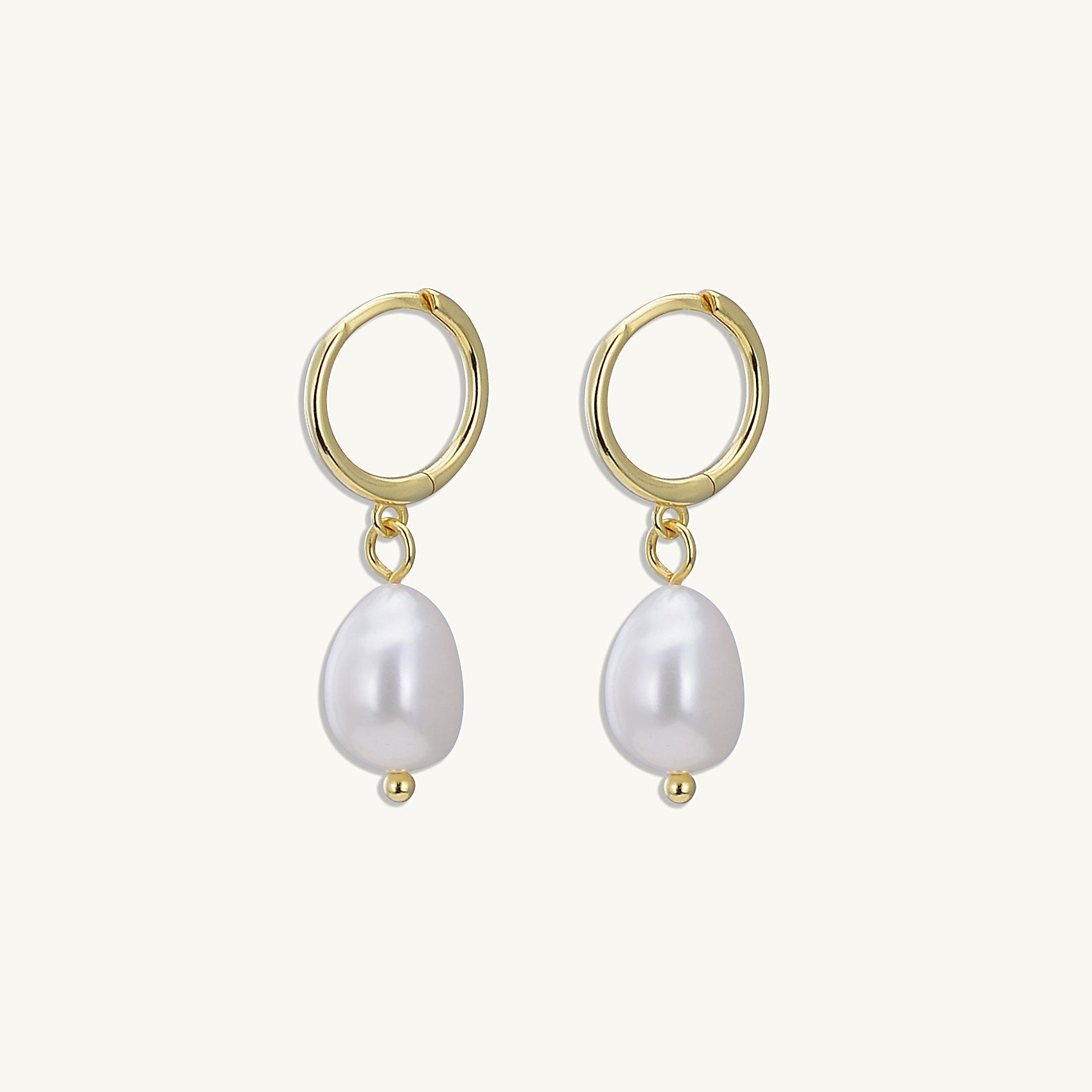 Pearl Hoop Huggie Earrings - Camile & Stone