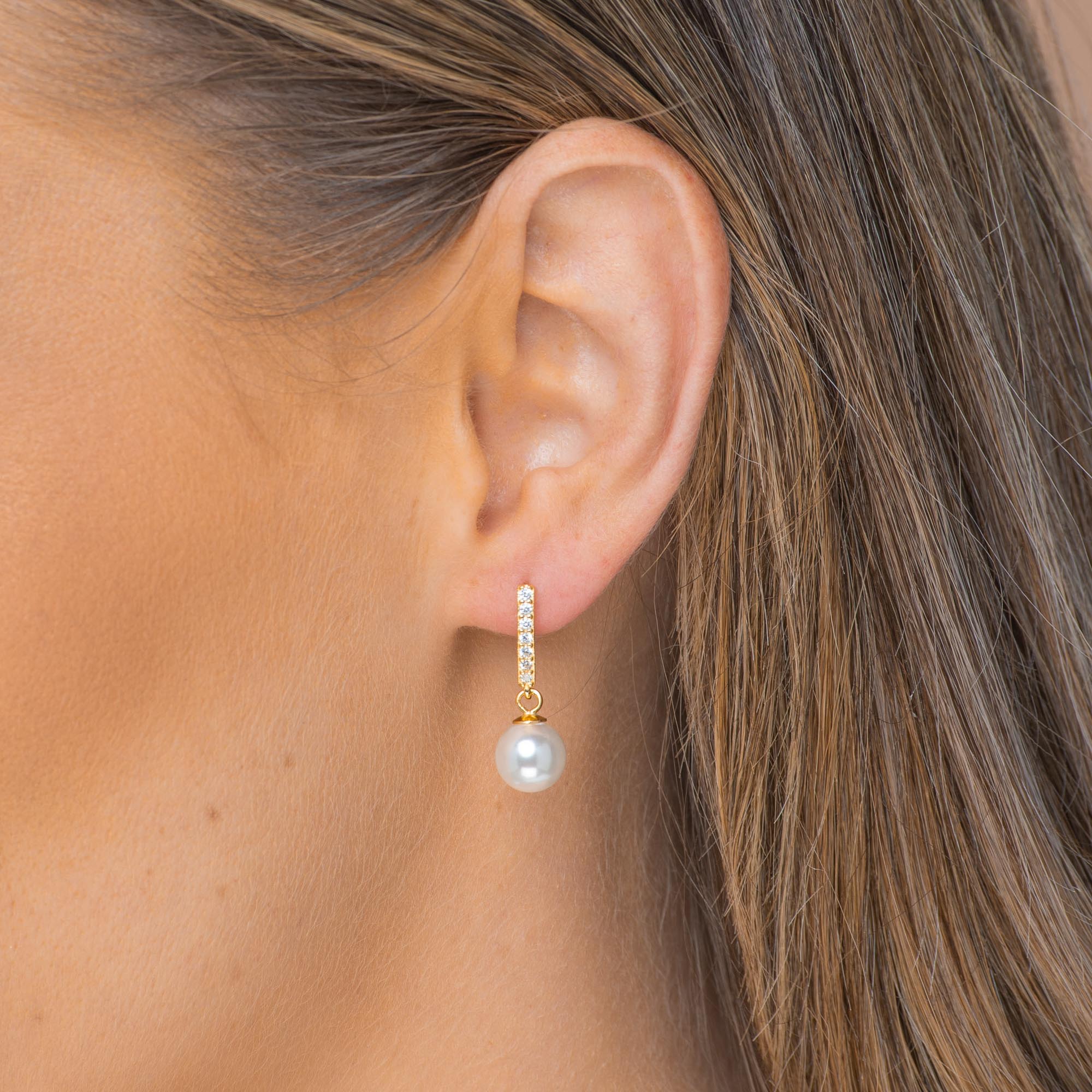 Pearl Linear Sapphire Earrings - Camile & Stone