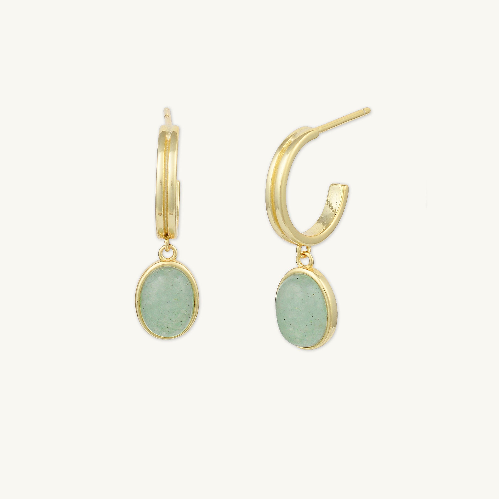Sage Green Jade Hoop Earrings - Camile & Stone