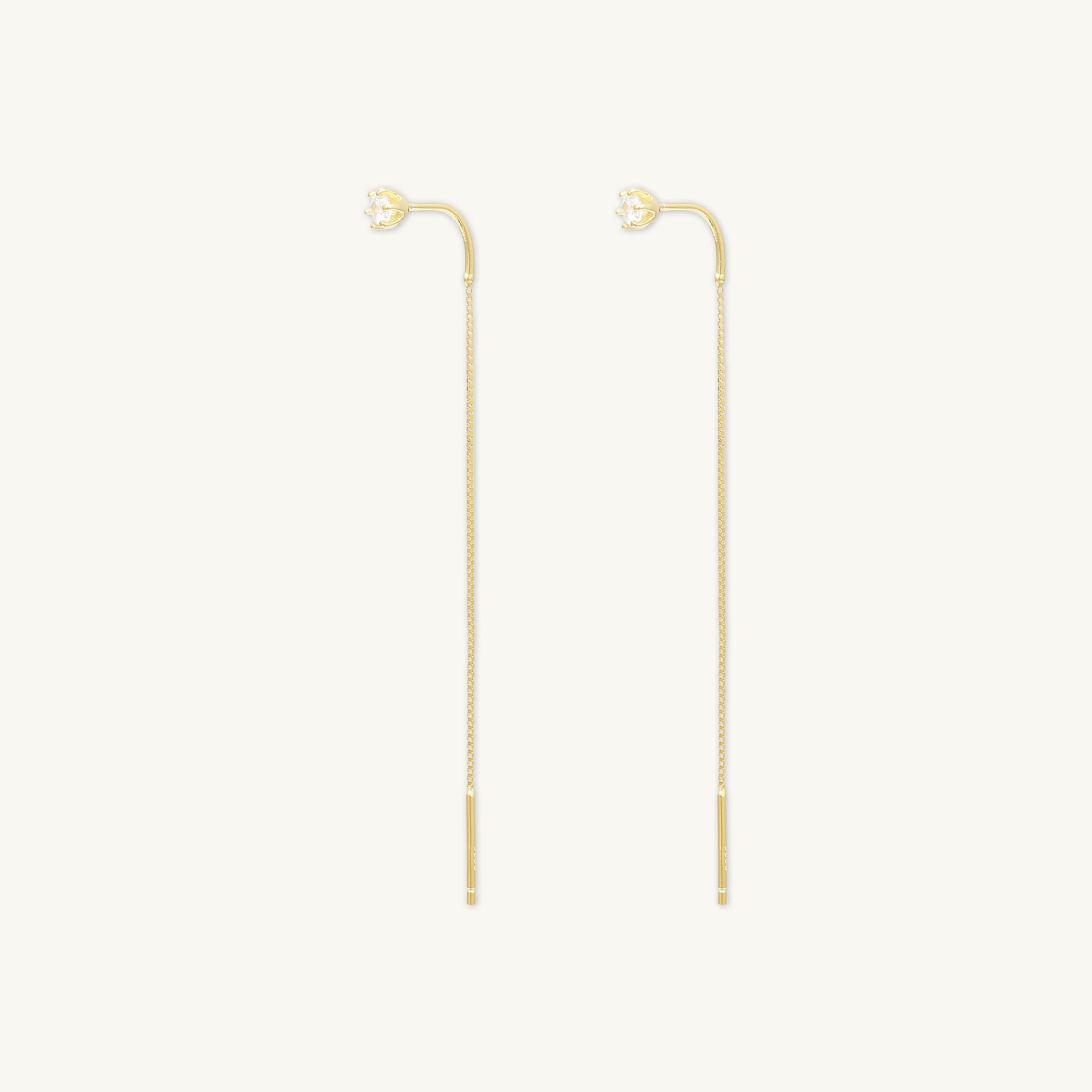 Sapphire Long Threader Earrings - Camile & Stone