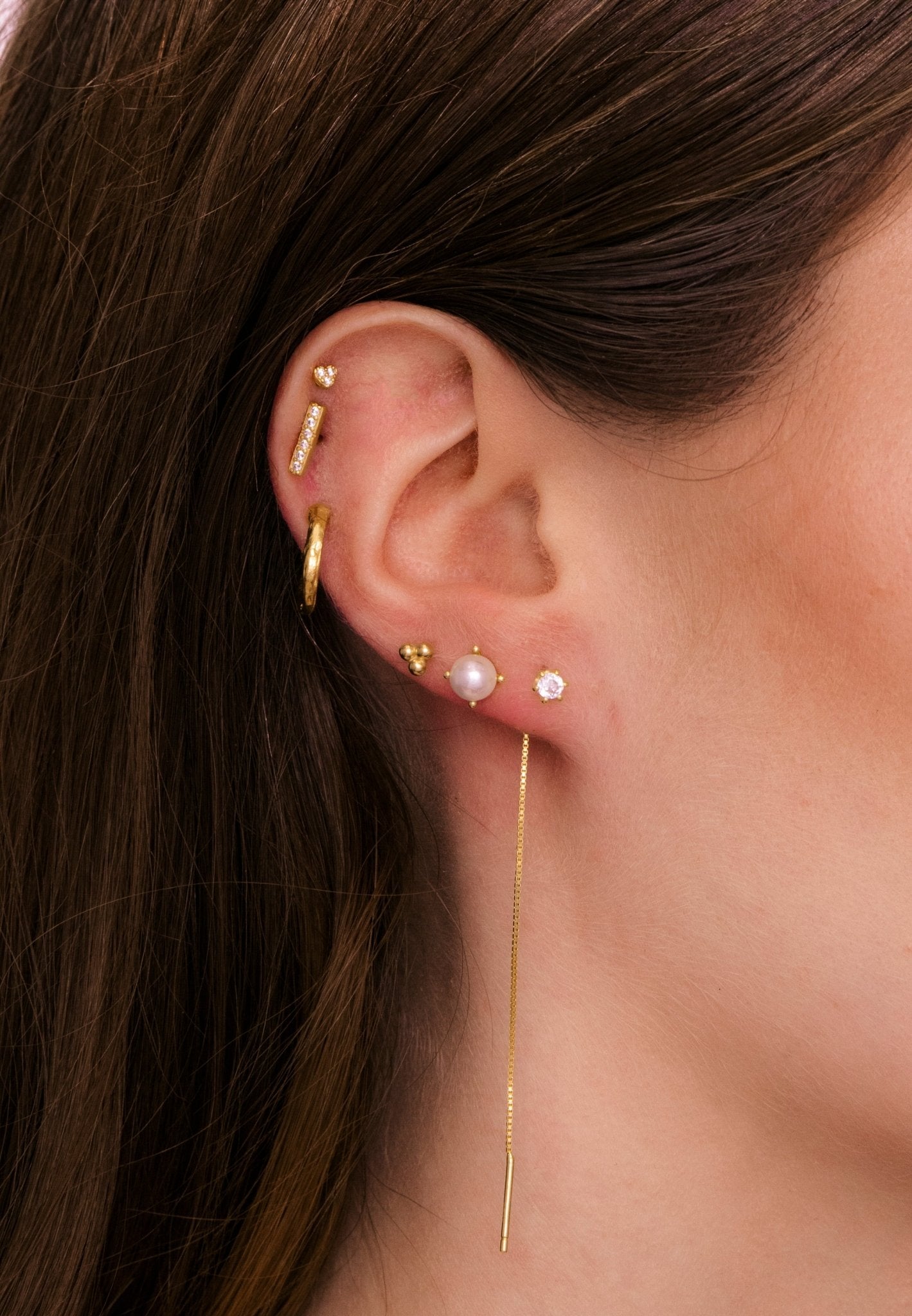 Sapphire Long Threader Earrings - Camile & Stone