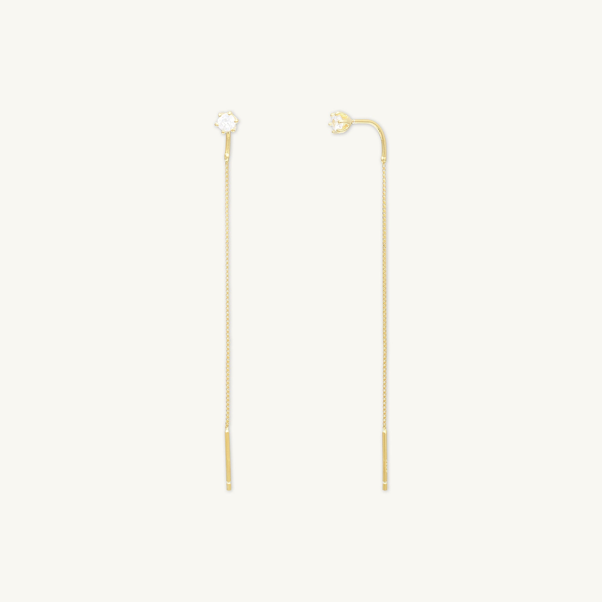Sapphire Long Threader Earrings - Camile & Stone