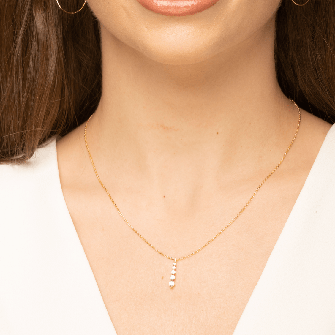 Sapphire Vertical Drop Necklace - Camile & Stone