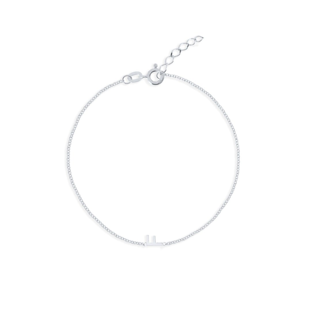 Sideways Single Initial Letter Bracelet - Camile & Stone