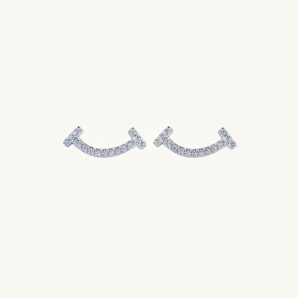 Smile Moissanite Stud Earrings - Camile & Stone