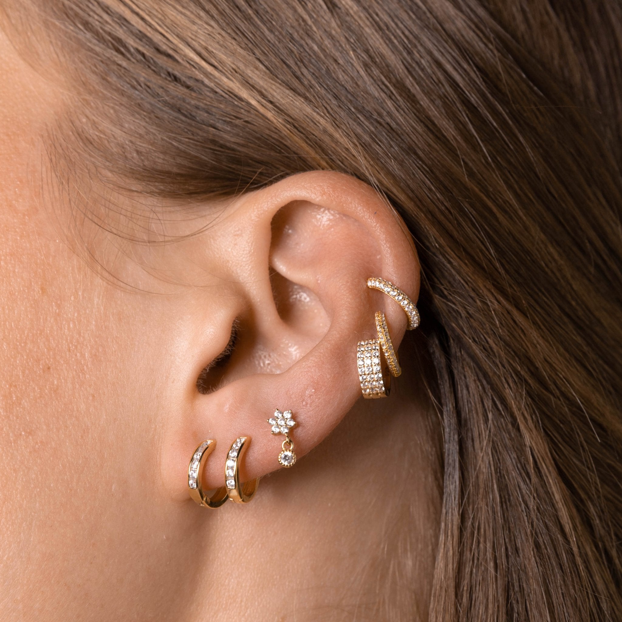 Snowflake Sapphire Drop Stud Earrings - Camile & Stone