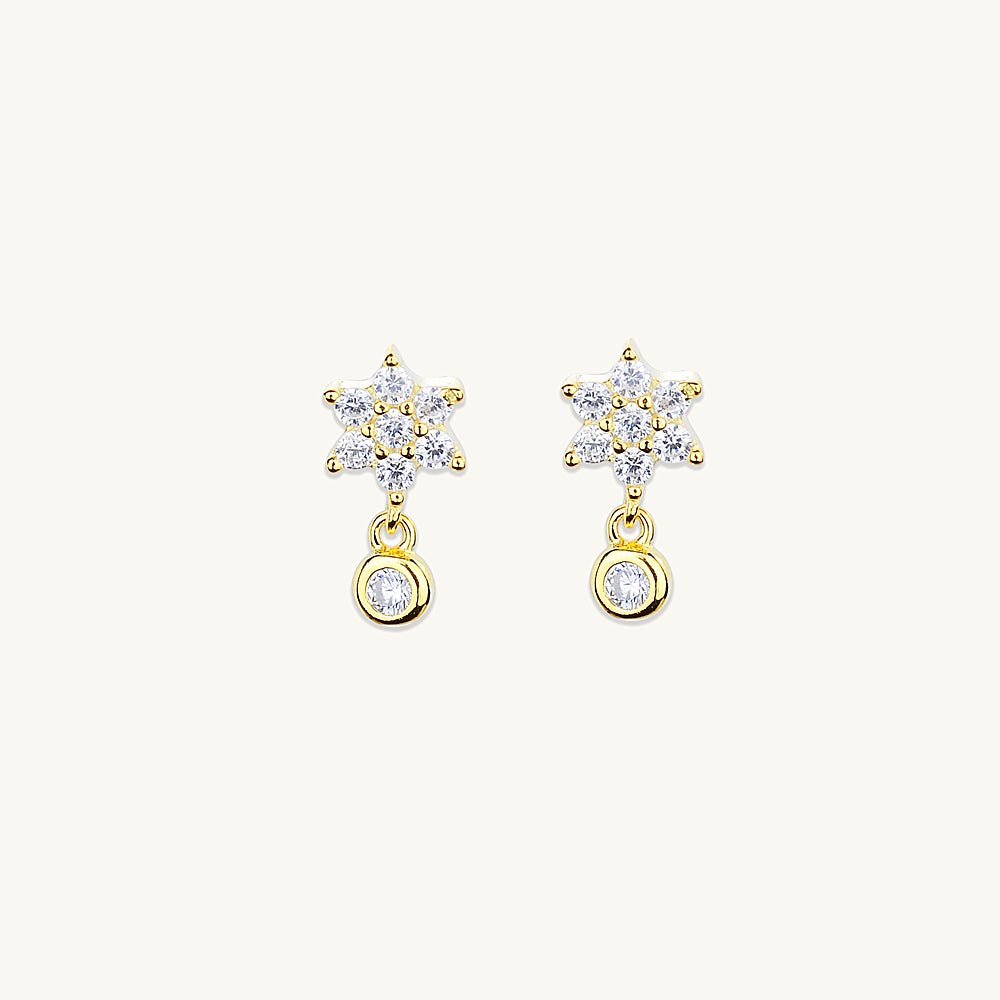 Snowflake Sapphire Drop Stud Earrings - Camile & Stone