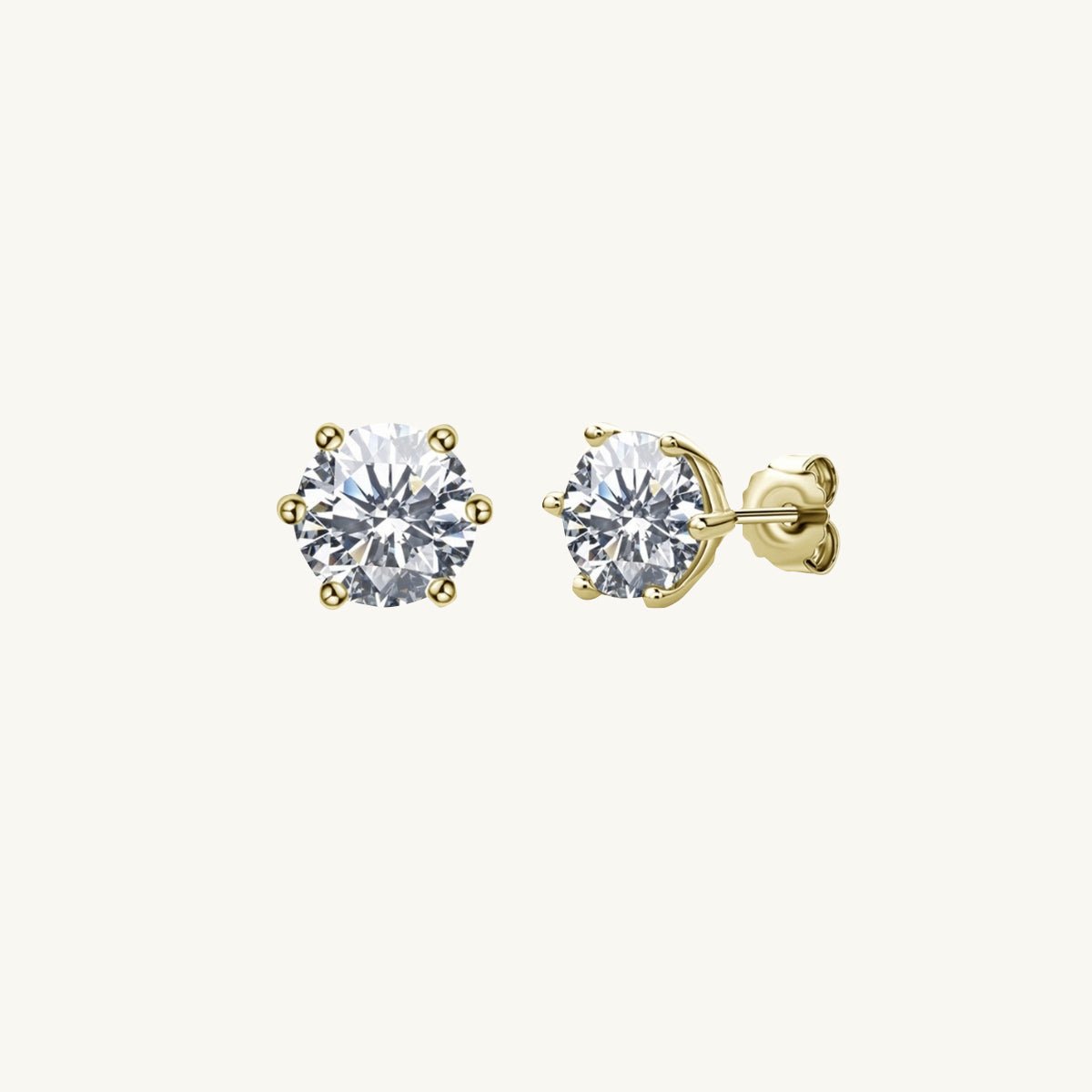 Solitaire Moissanite Stud Earrings 0.5 Carat - Camile & Stone