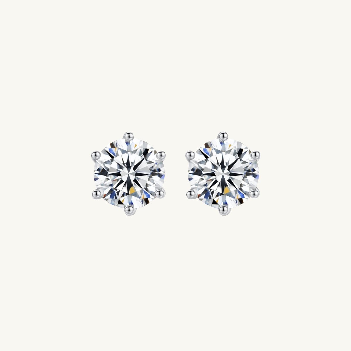 Solitaire Moissanite Stud Earrings 0.5 Carat - Camile & Stone