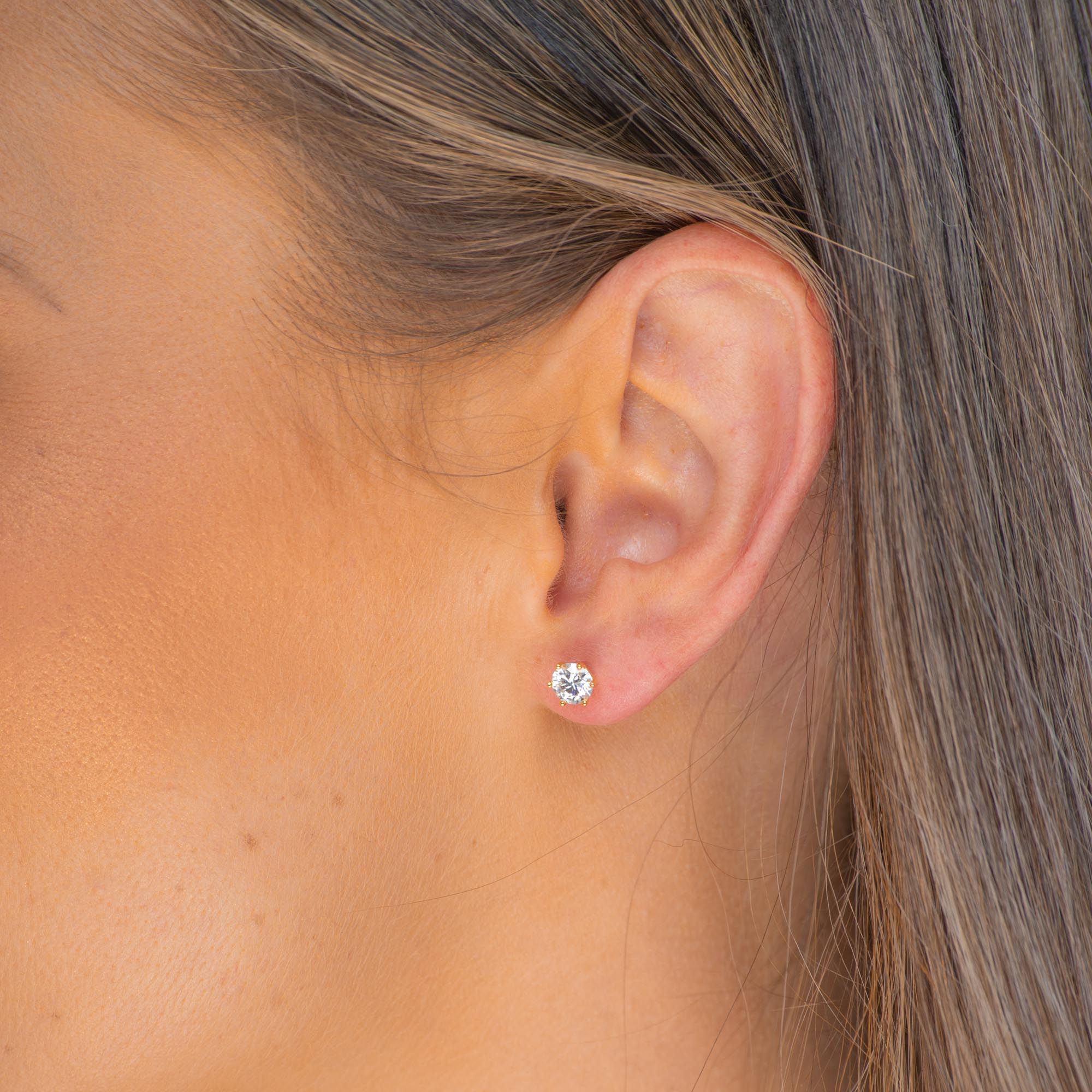 Solitaire Moissanite Stud Earrings 0.5 Carat - Camile & Stone