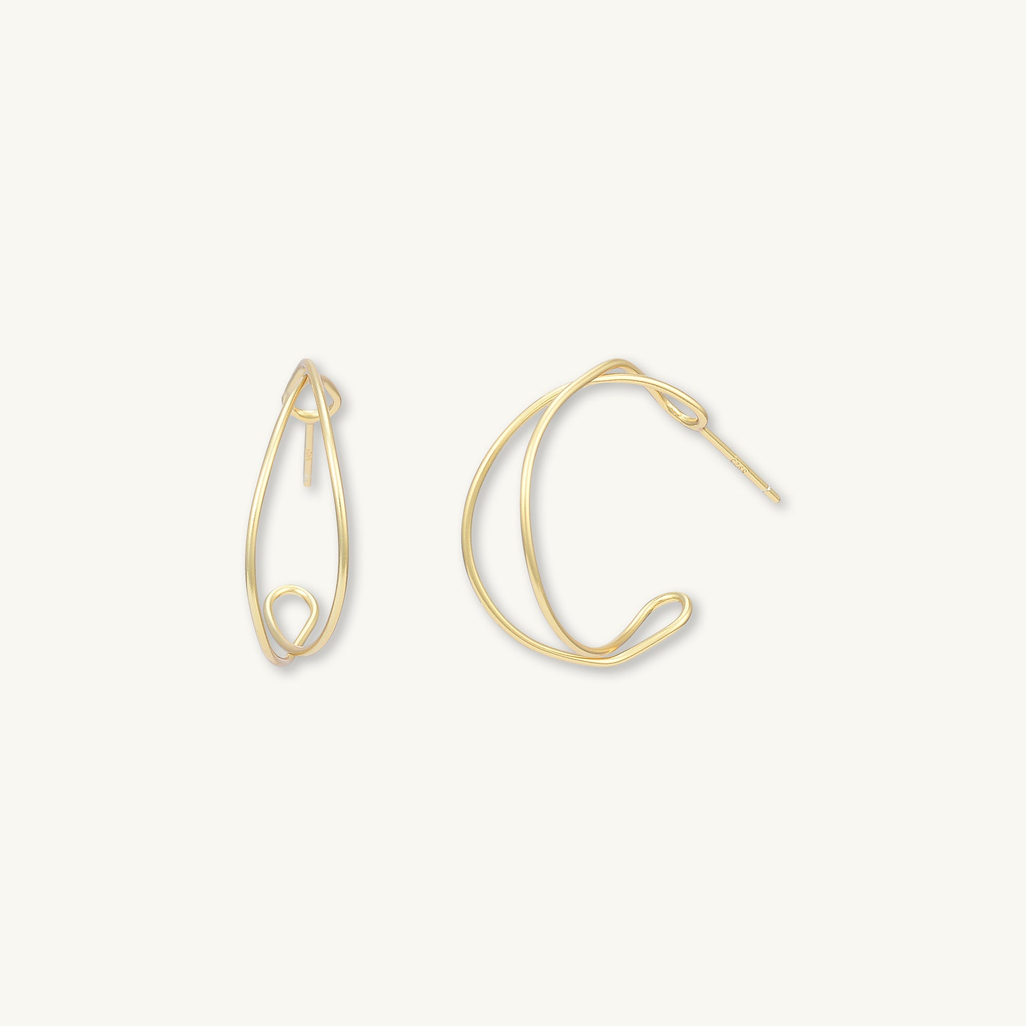 Statement Thin Huggie Hoop Earrings - Camile & Stone