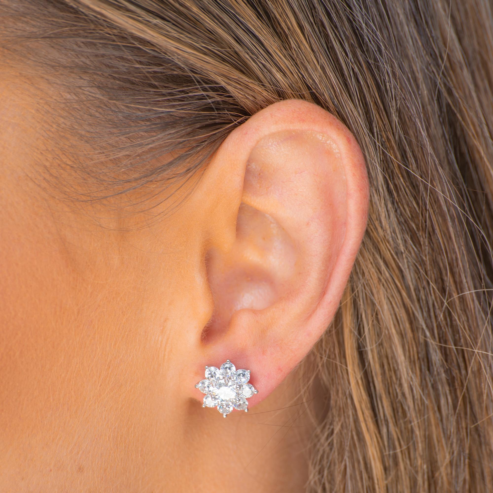 Sunflower Moissanite Stud Earrings 0.5 Carat - Camile & Stone