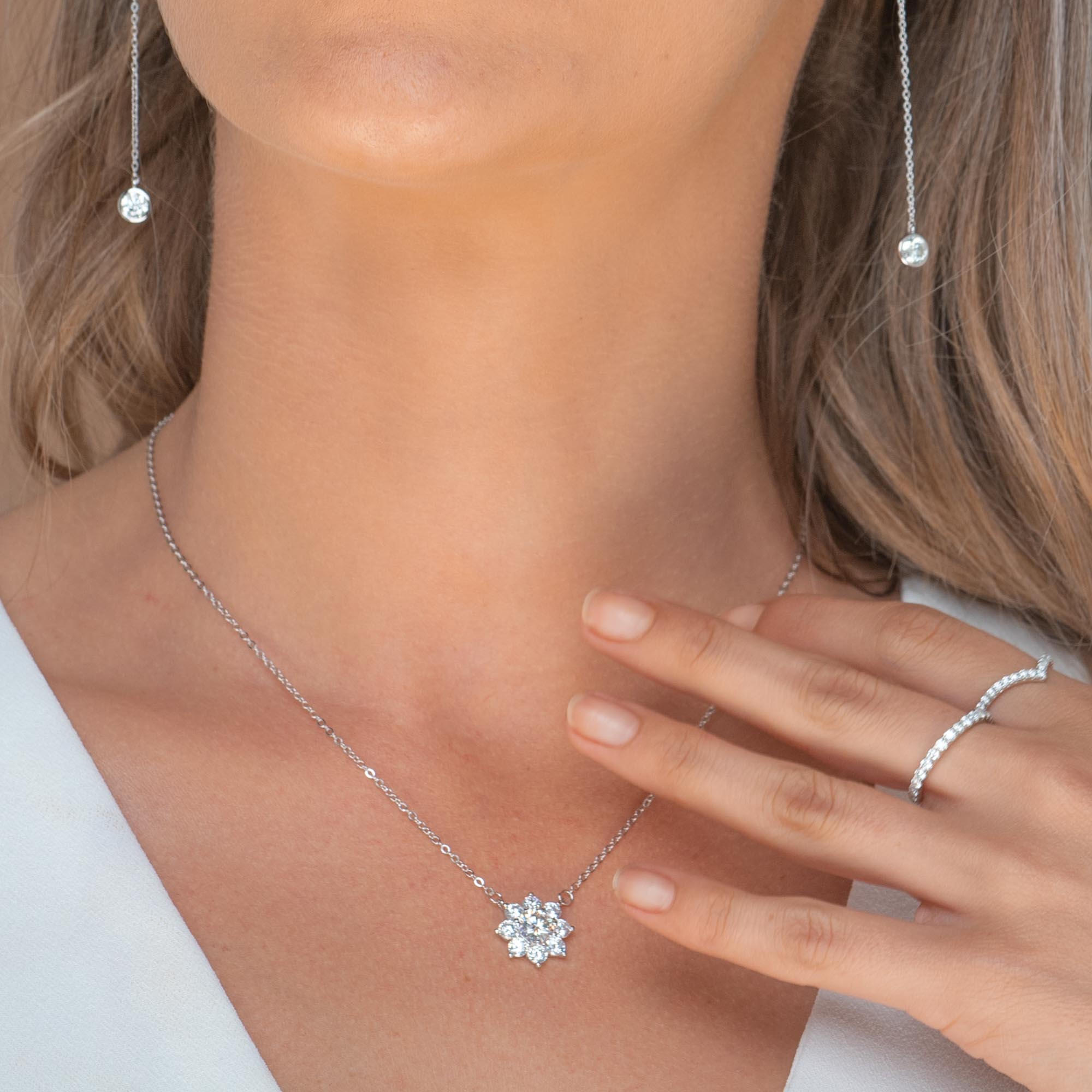 Sunflower Solitaire Moissanite Necklace 1 Carat - Camile & Stone
