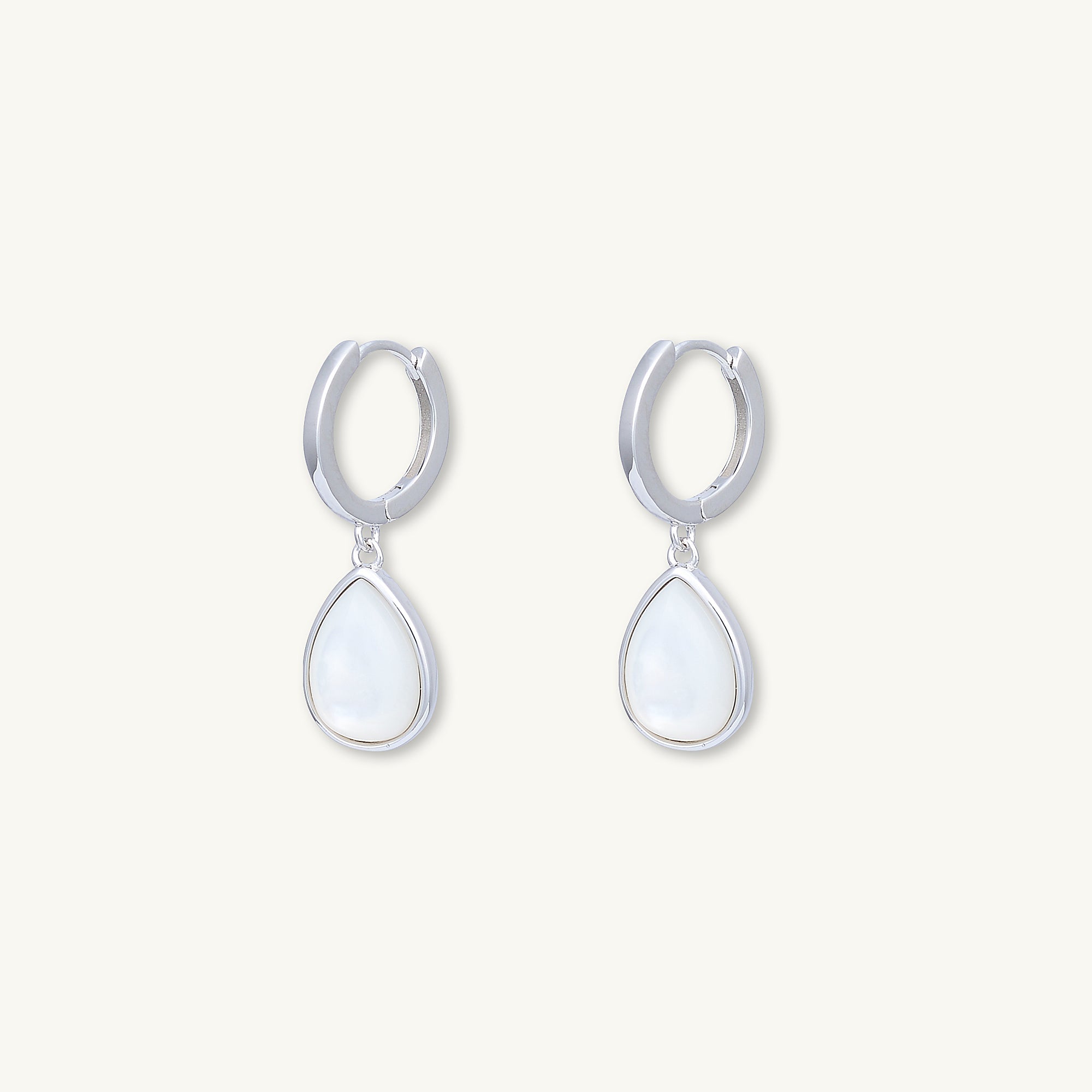 Teardrop Moonstone Huggie Hoop Earrings - Camile & Stone