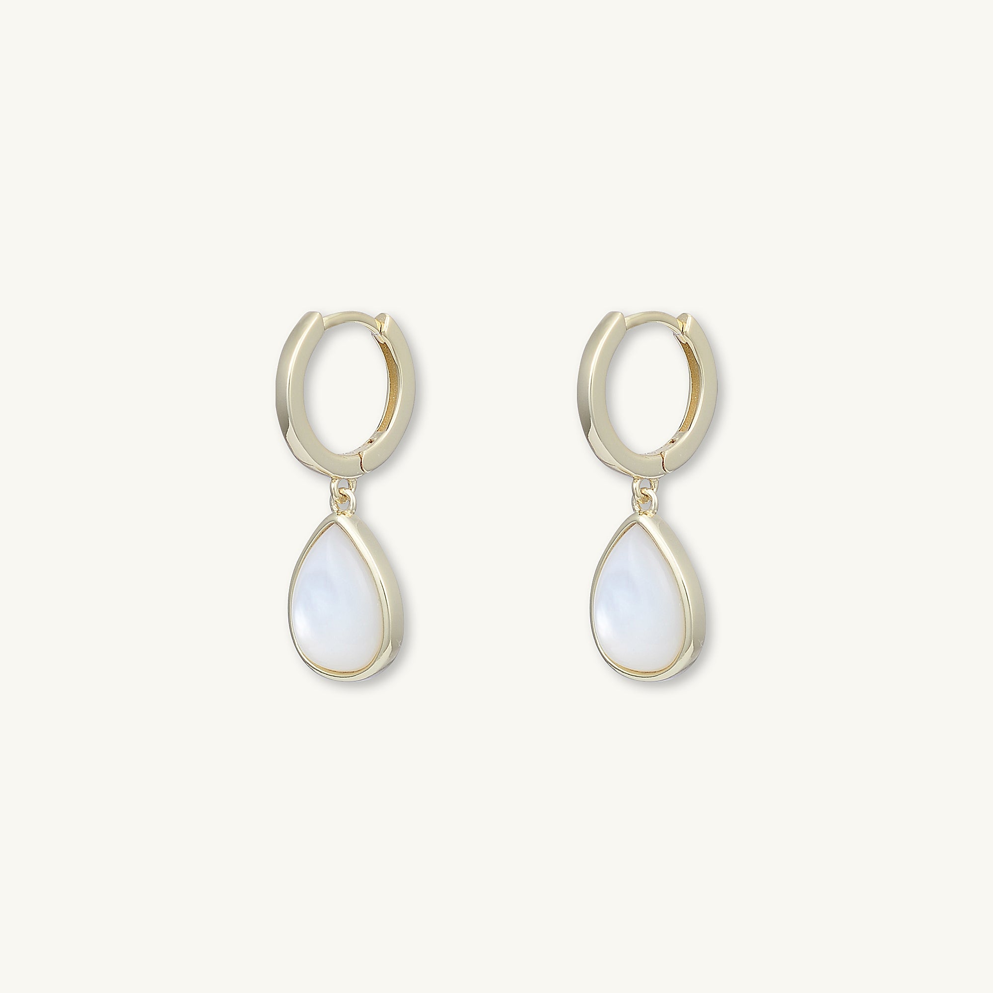 Teardrop Moonstone Huggie Hoop Earrings - Camile & Stone