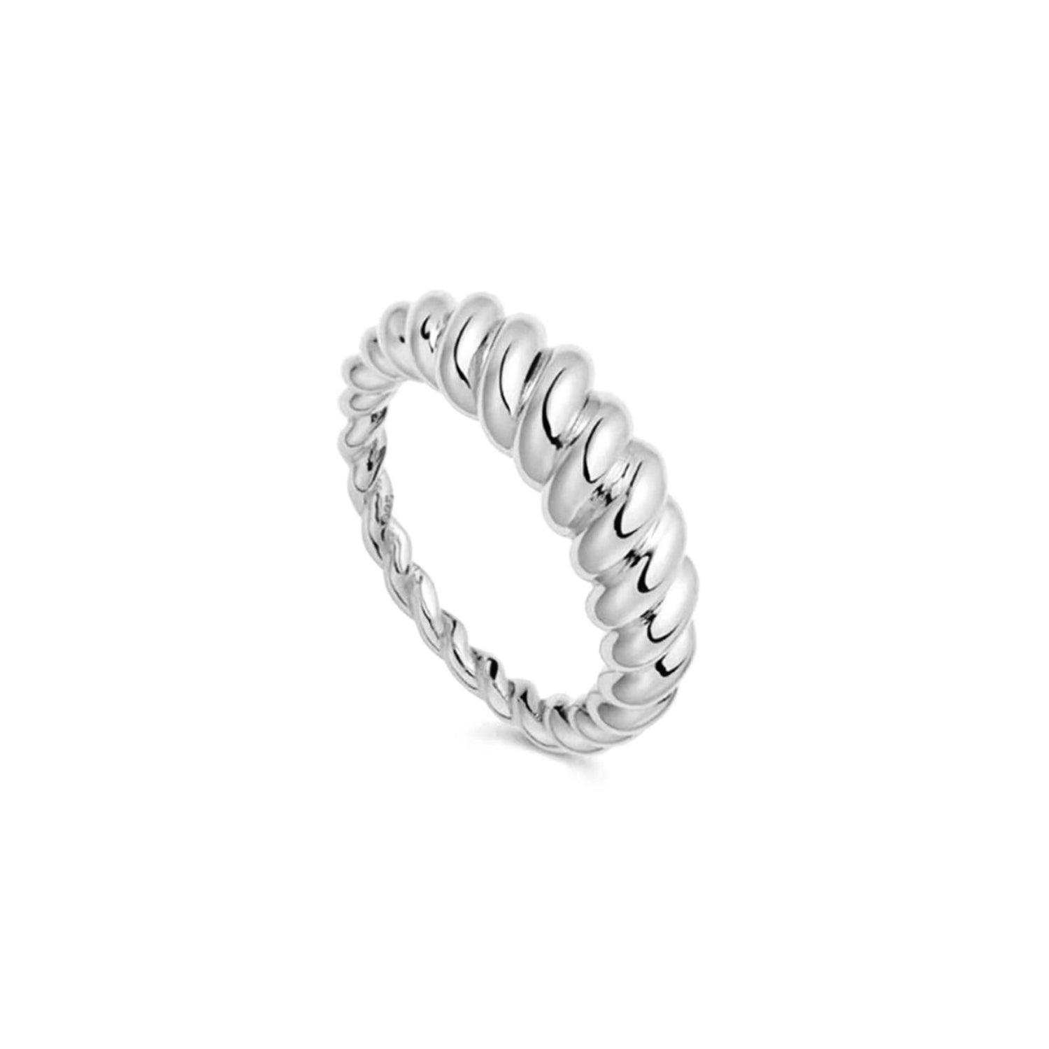 Thin Twist Rope Croissant Ring - Camile & Stone