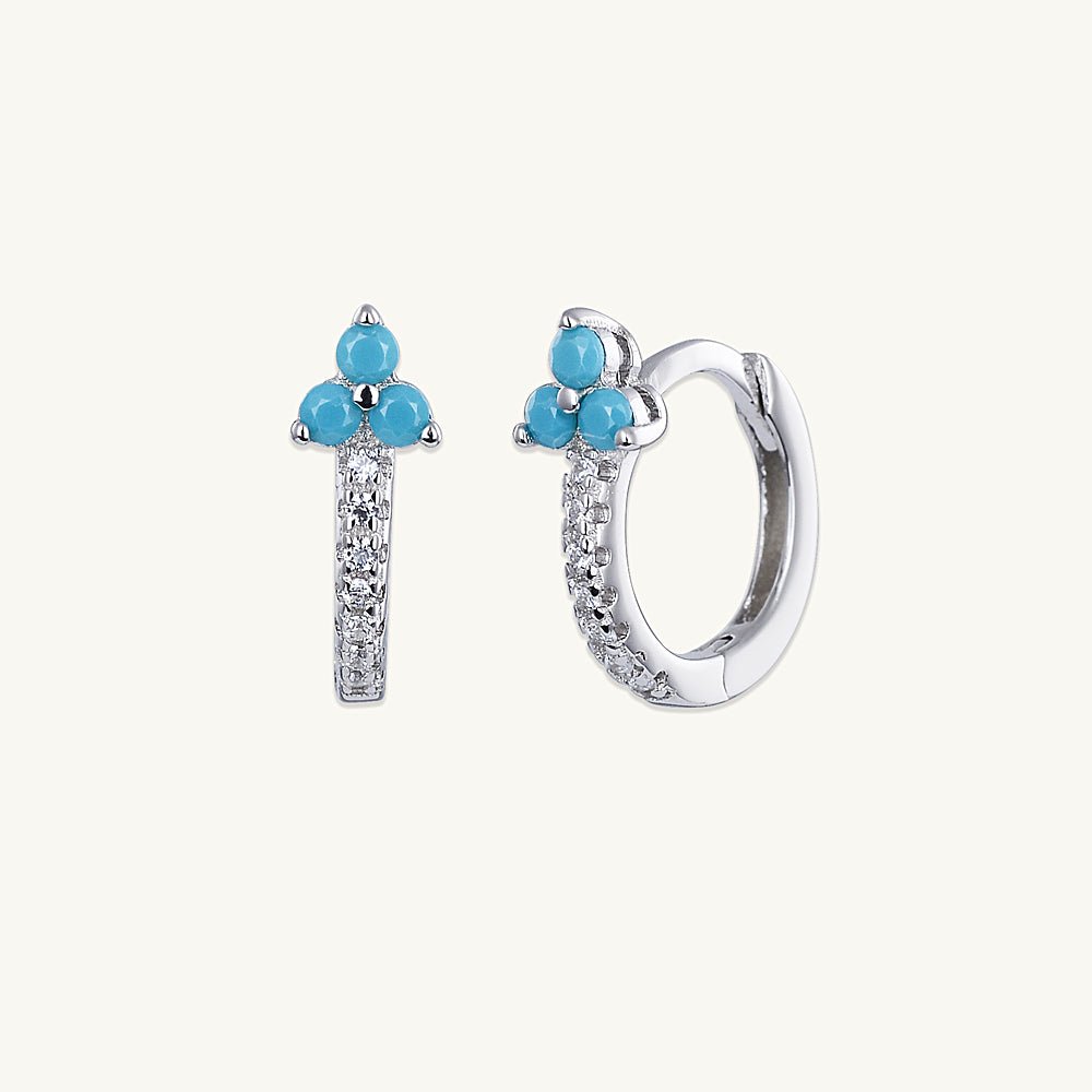 Turquoise Lotus Sapphire Hoop Earrings - Camile & Stone