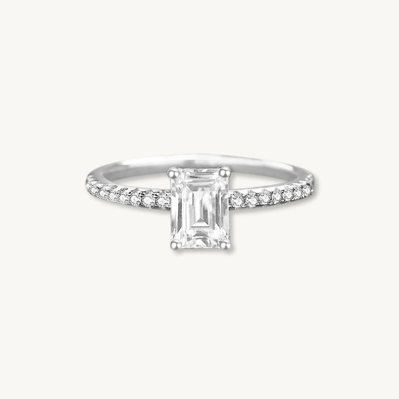 1ct The Classic Emerald Moissanite Diamond Engagement Ring - Camile & Stone