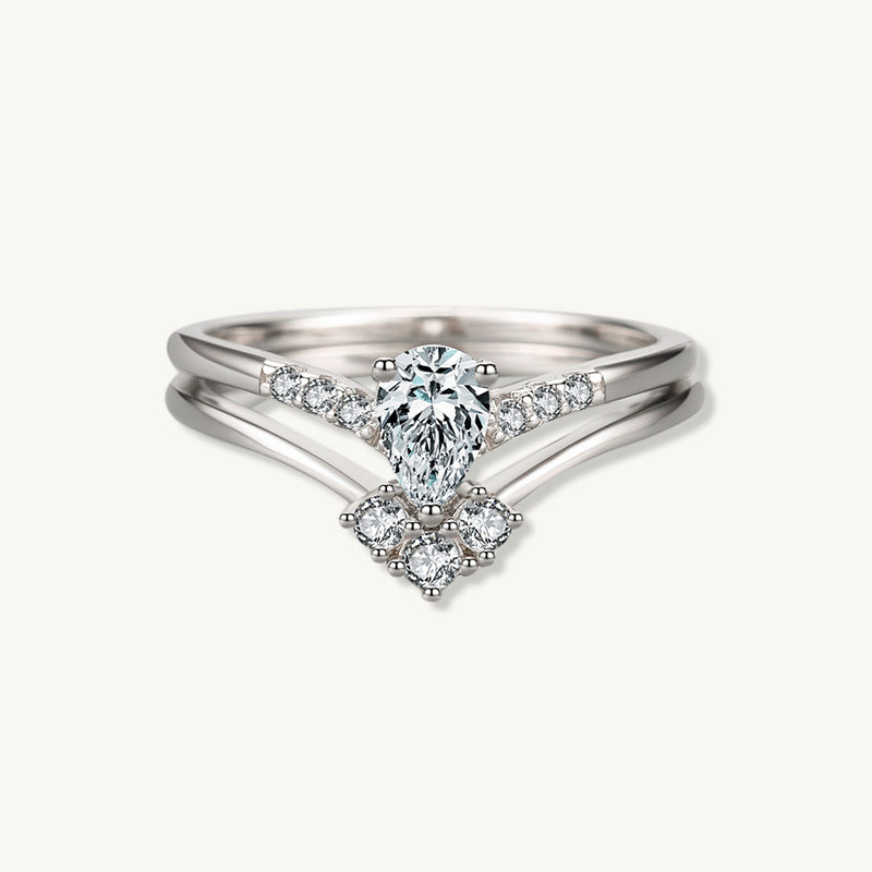 The Duo Pear Sapphire Engagement Ring