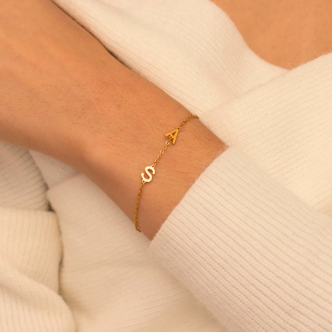 The Sideways Initial Letter Bracelet