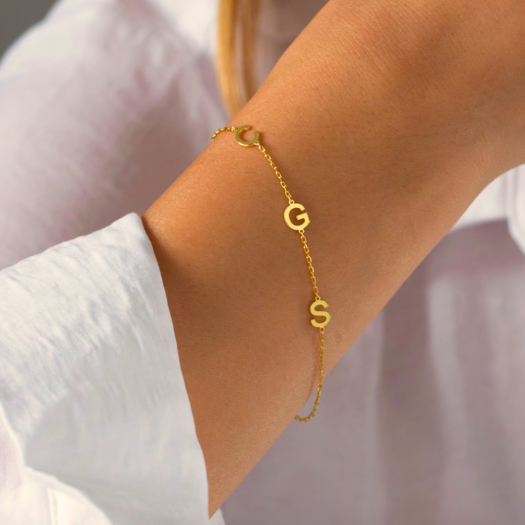 The Sideways Initial Letter Bracelet