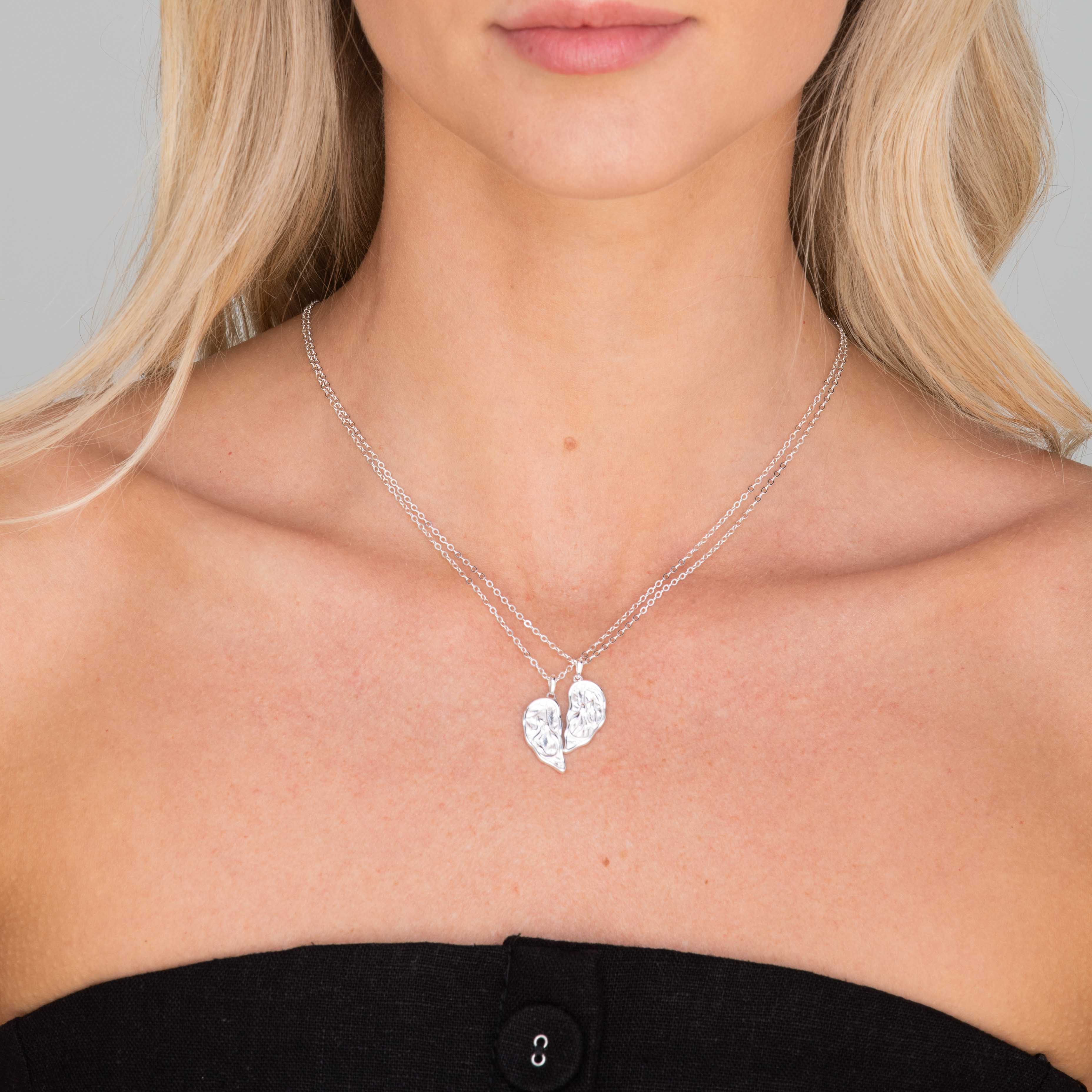 Best Friend Heart Mermaid Necklace Set