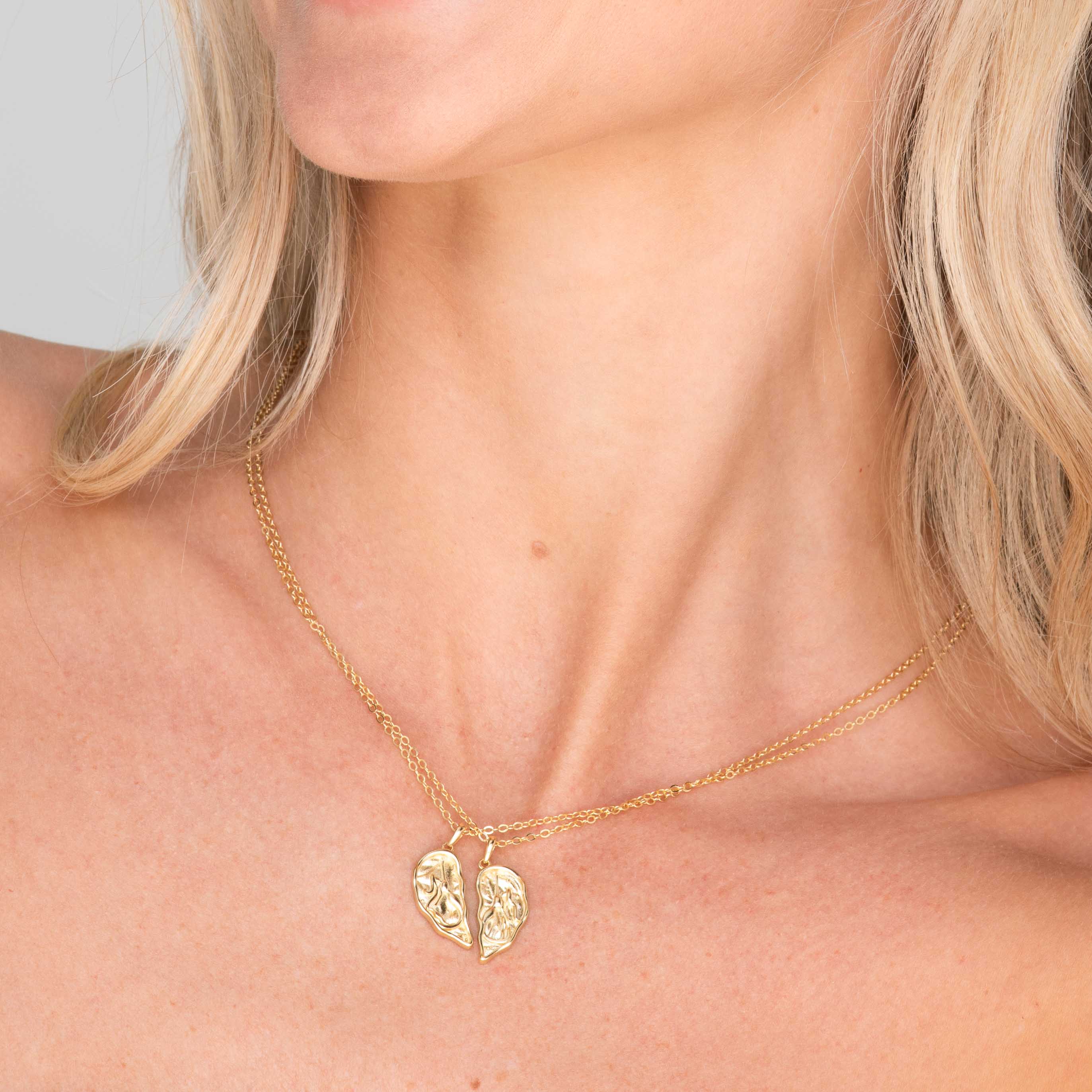 Best Friend / Sister Heart Mermaid Necklace Set