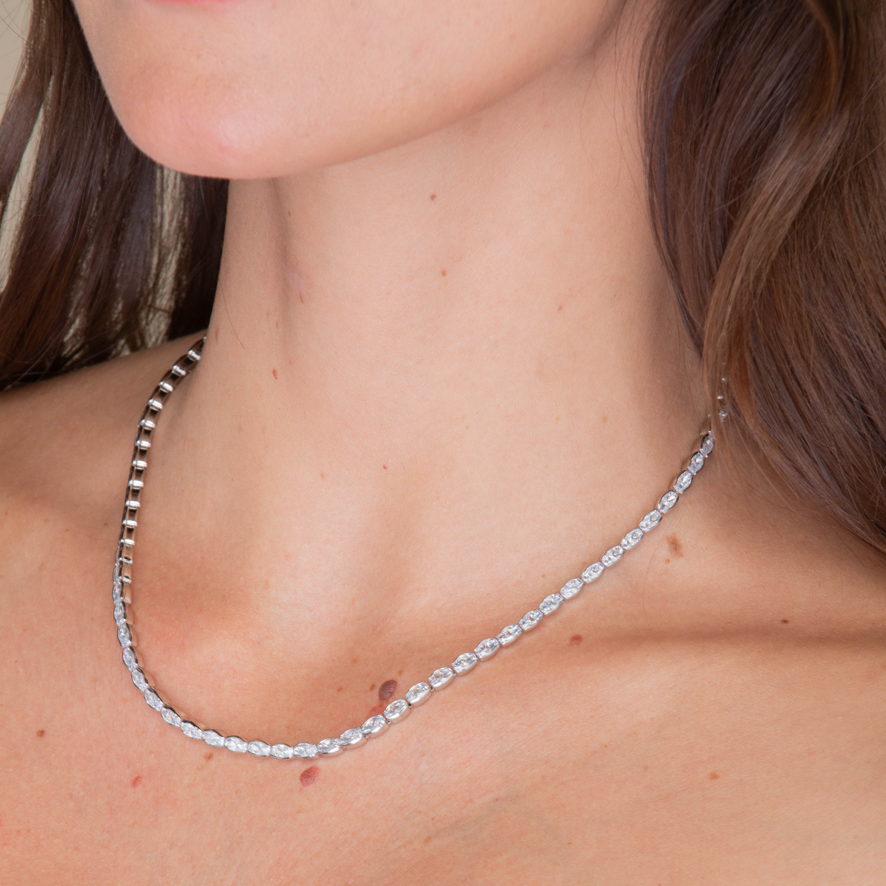 Marquise Tennis Zirconia Necklace