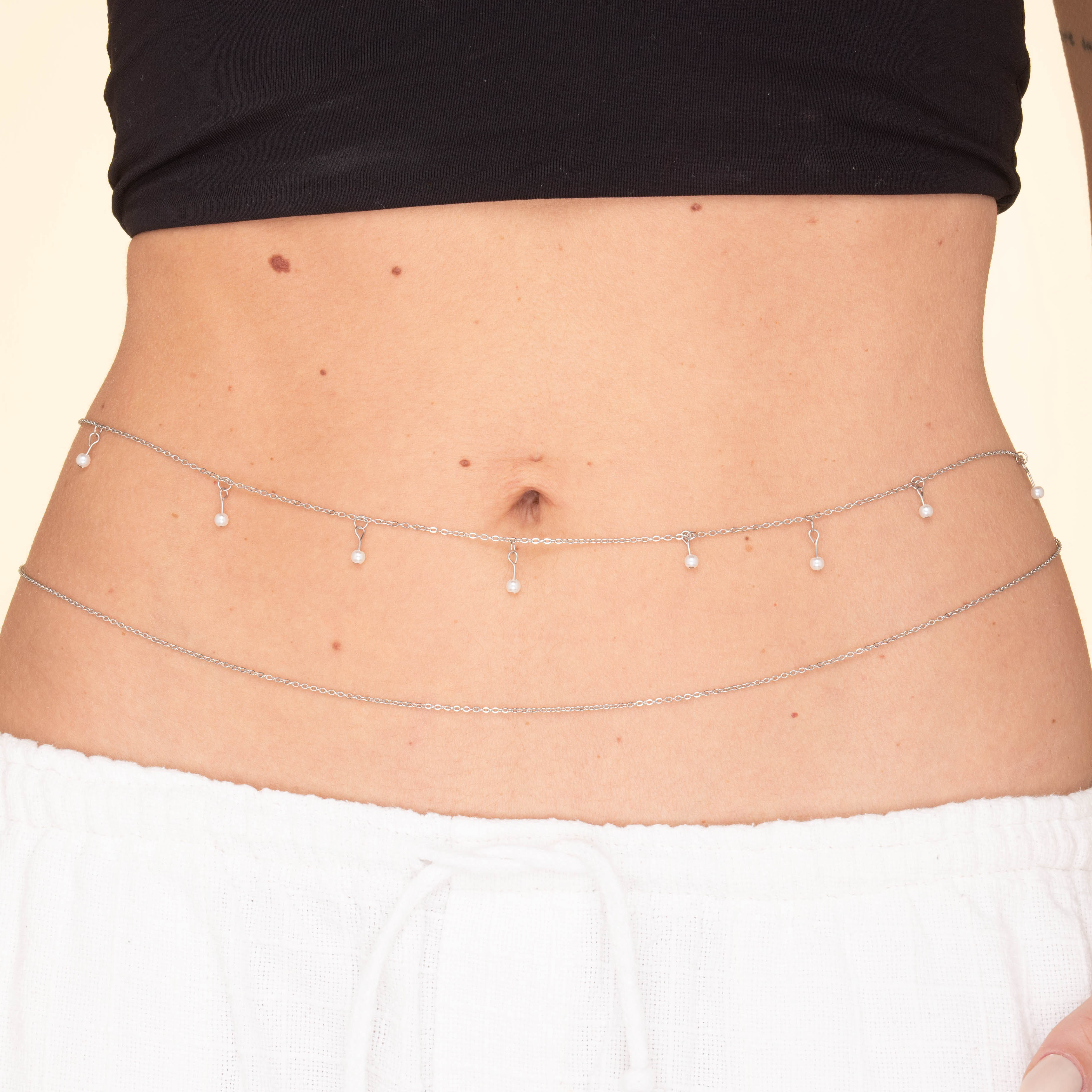 Pearl Dangling Waist Belly Chain