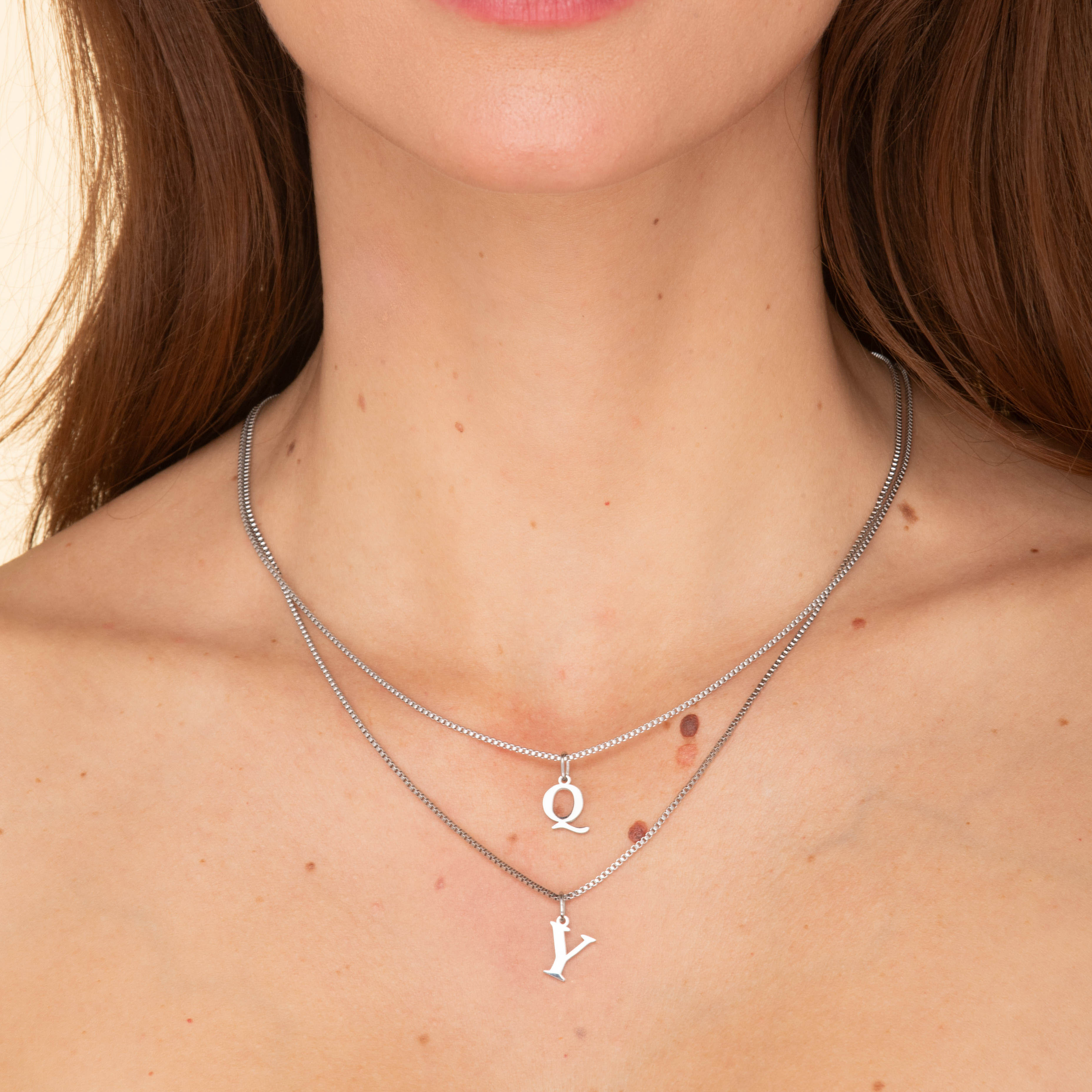 Script Initial Letter Chain Necklace