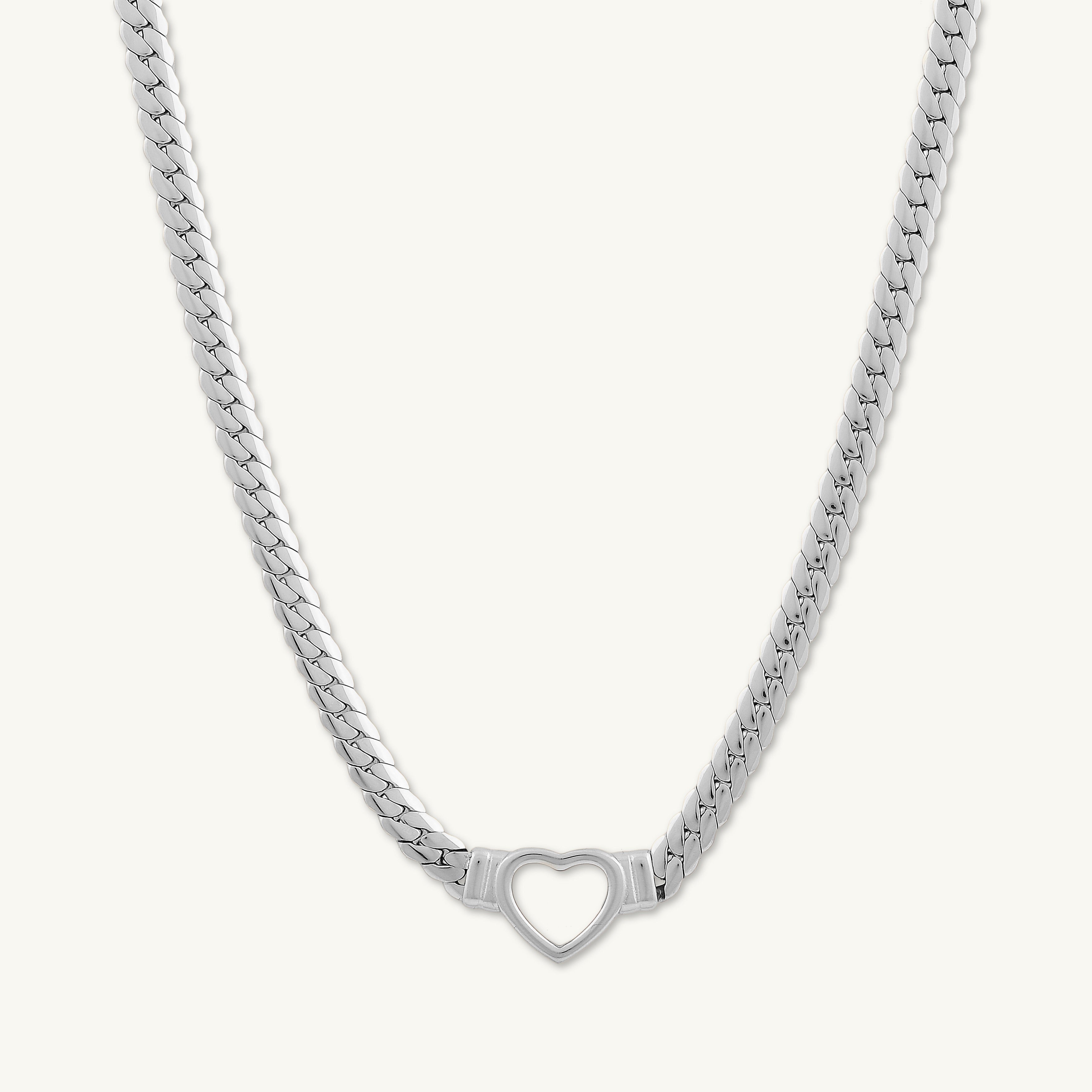 Hailey Heart Cuban Statement Necklace