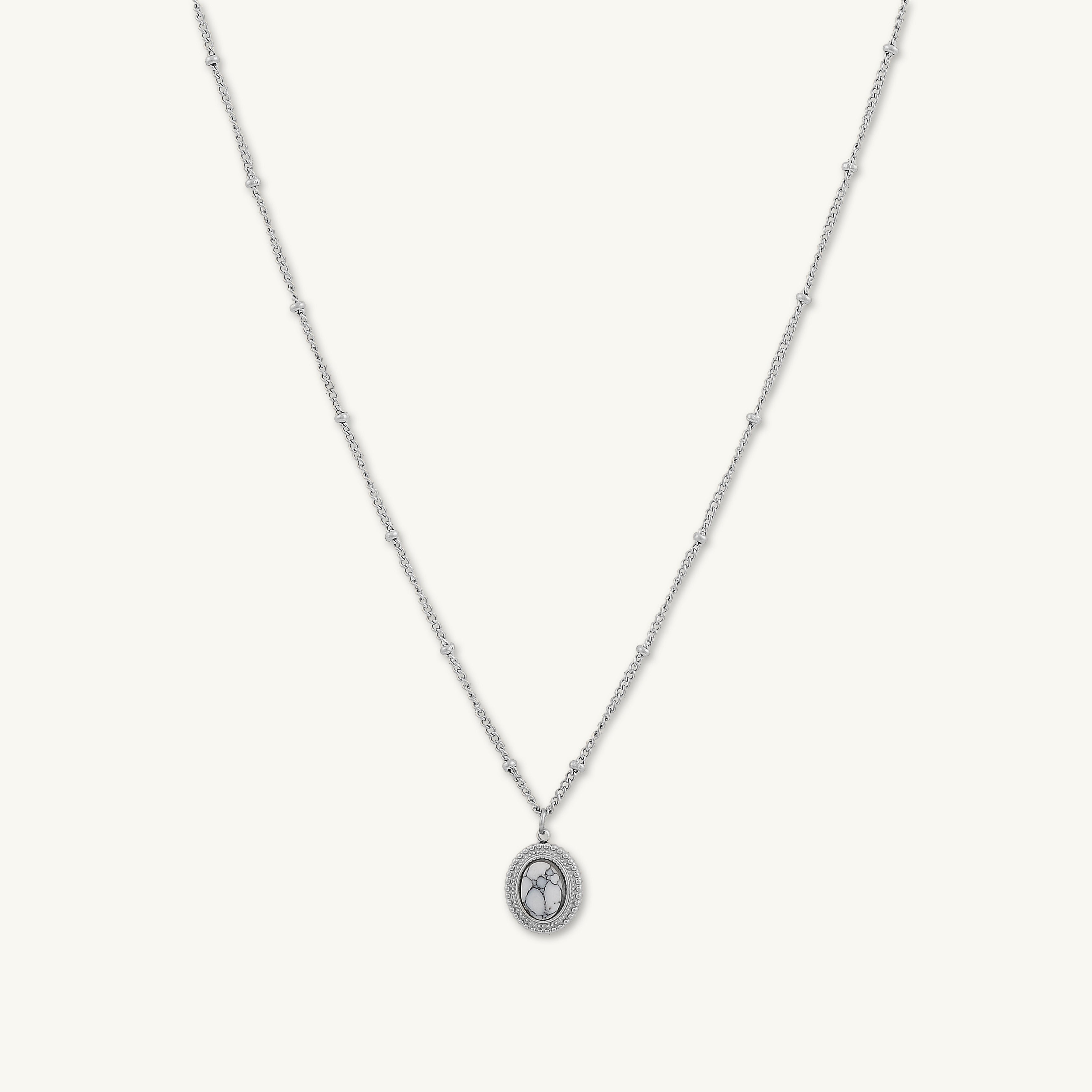 Marble Vintage Oval Satellite Necklace