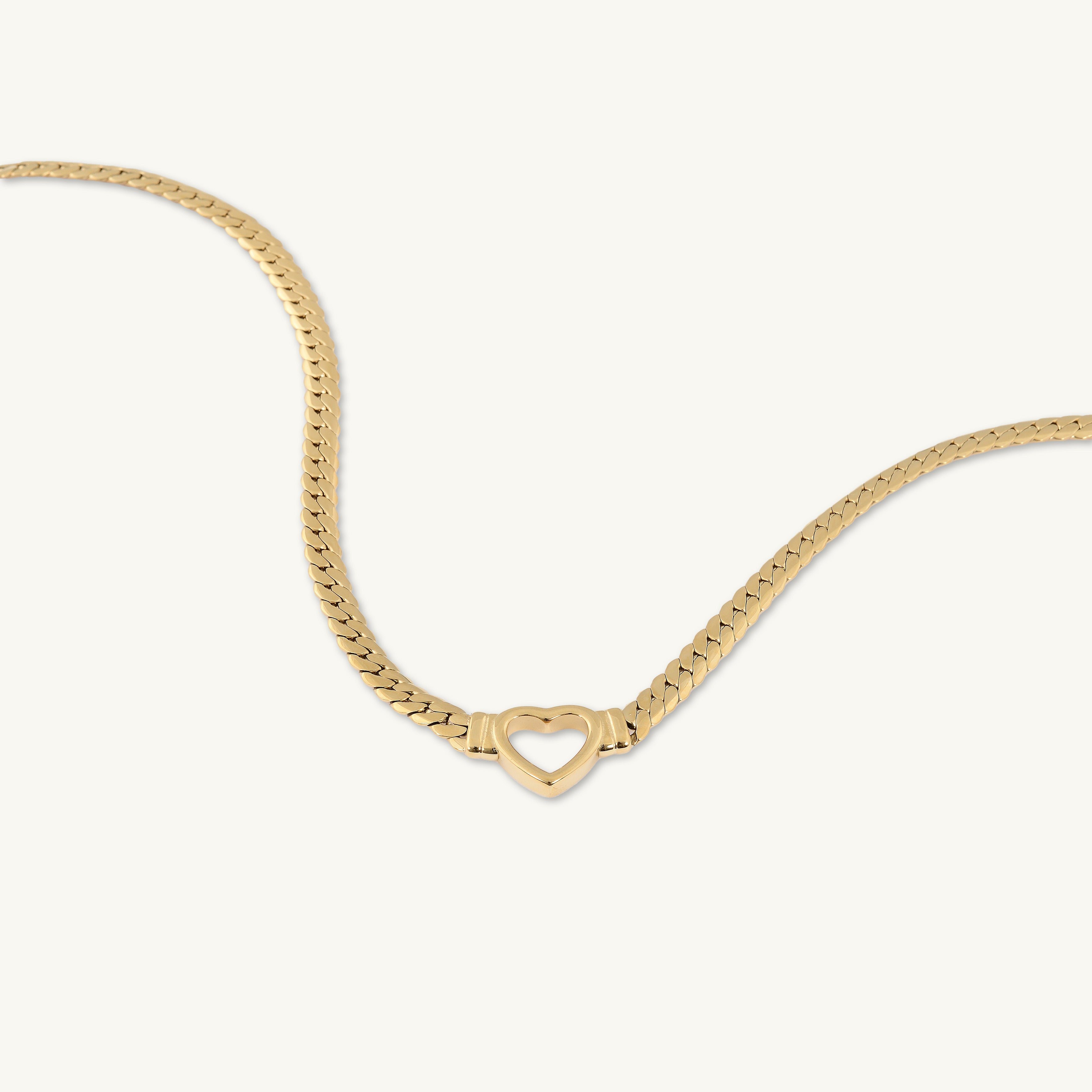 Hailey Heart Cuban Statement Necklace
