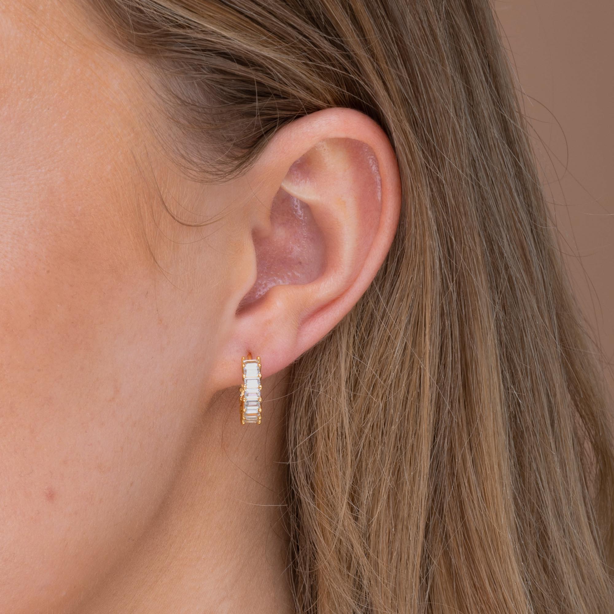 Statement Zirconia Huggie Hoop Earrings