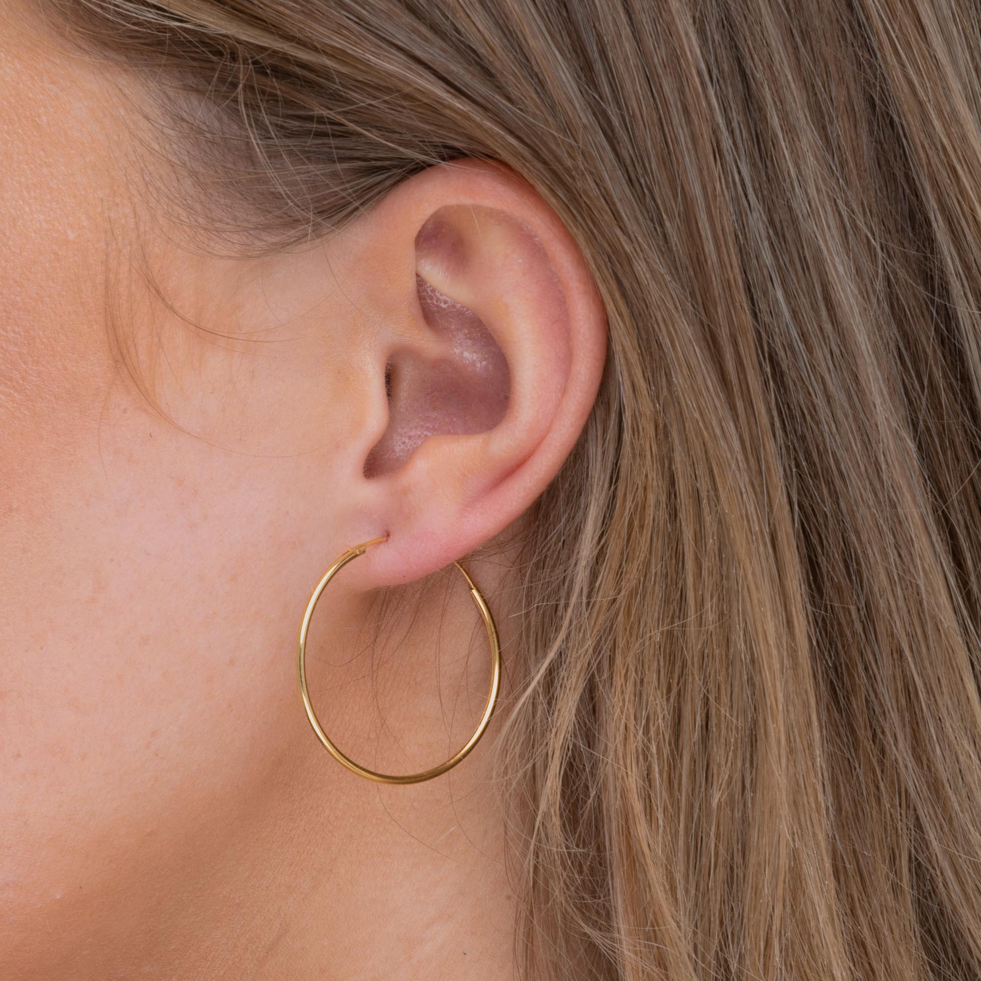 Thin Basic Large Hoops