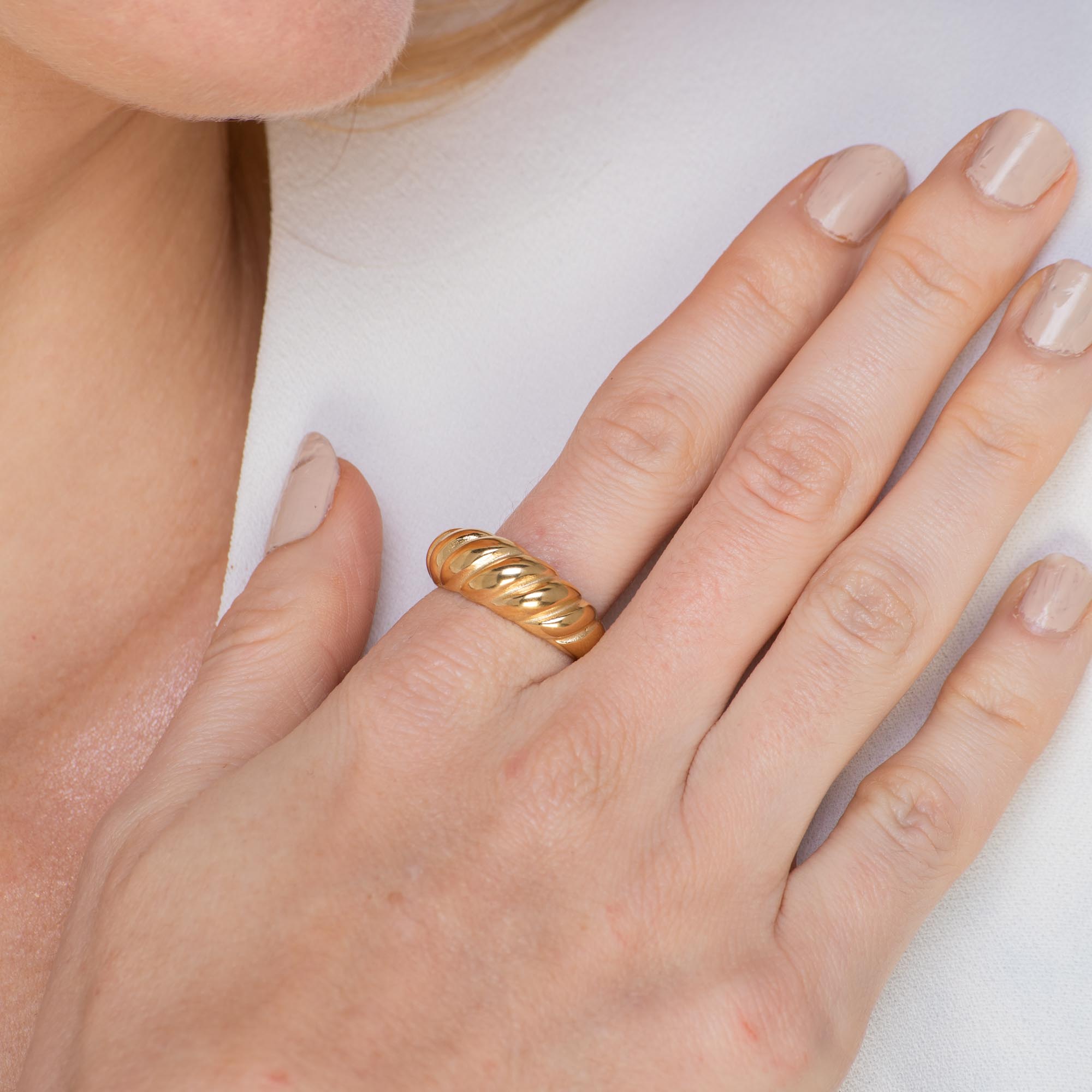 Croissant Dome Statement Ring