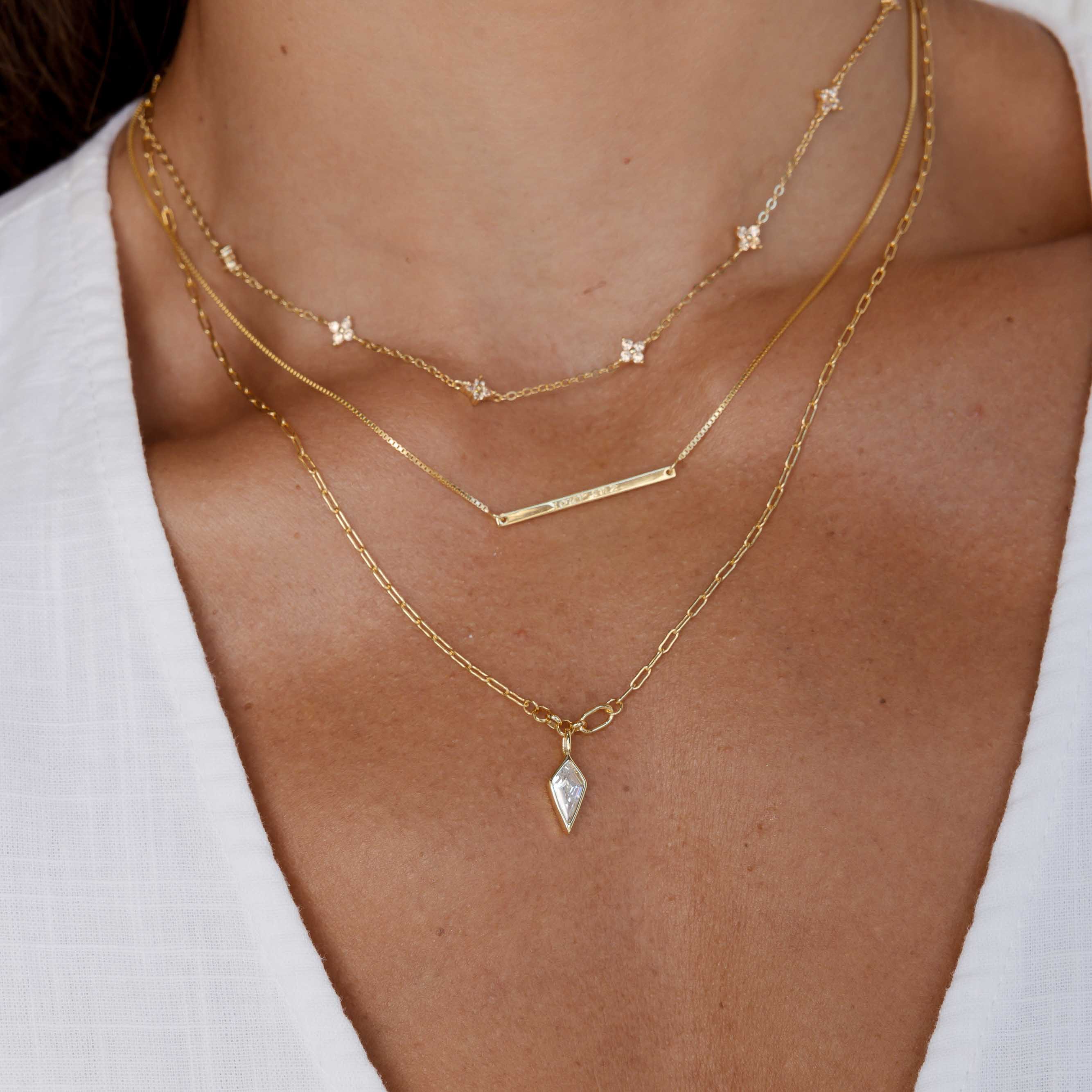 Drop Spike Link Necklace