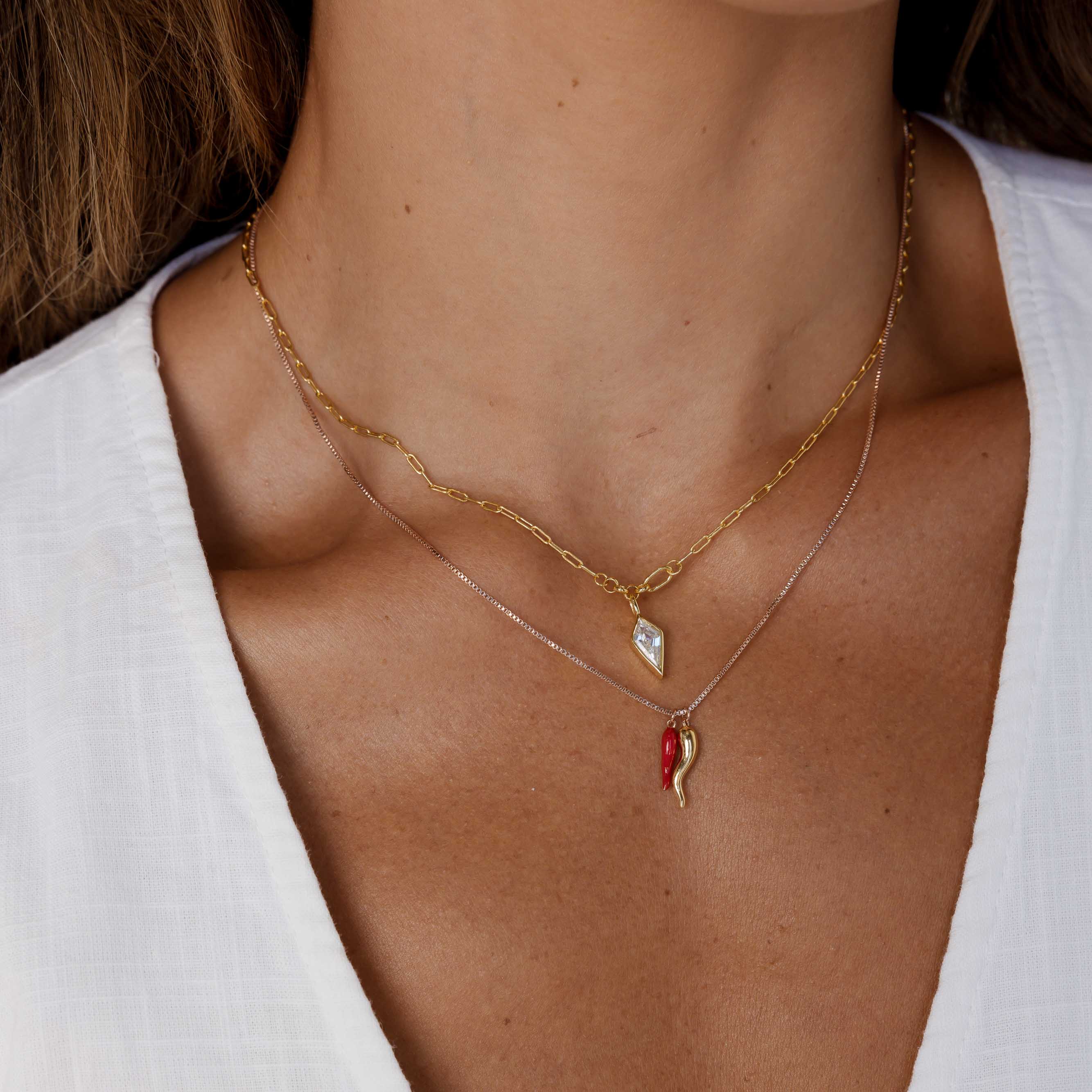 Drop Spike Link Necklace