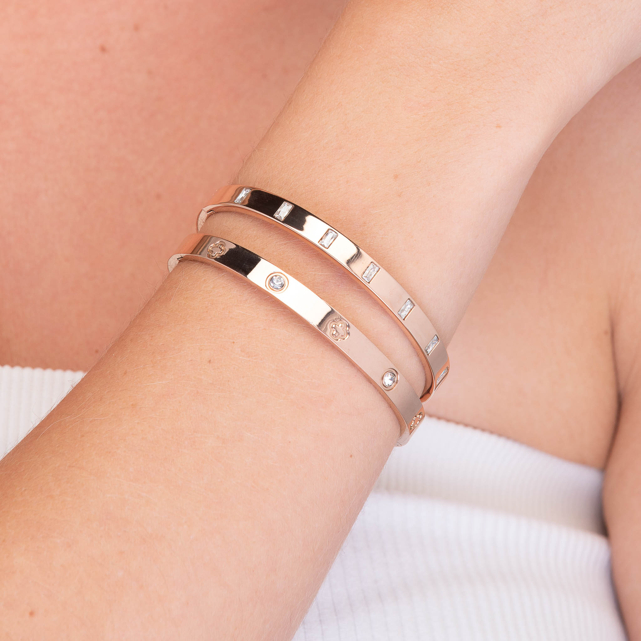 Baguette Hinged Bangle Bracelet