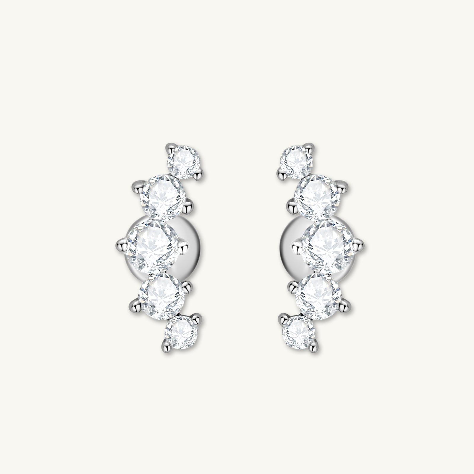 Smile Solitaire Moissanite Stud Earrings