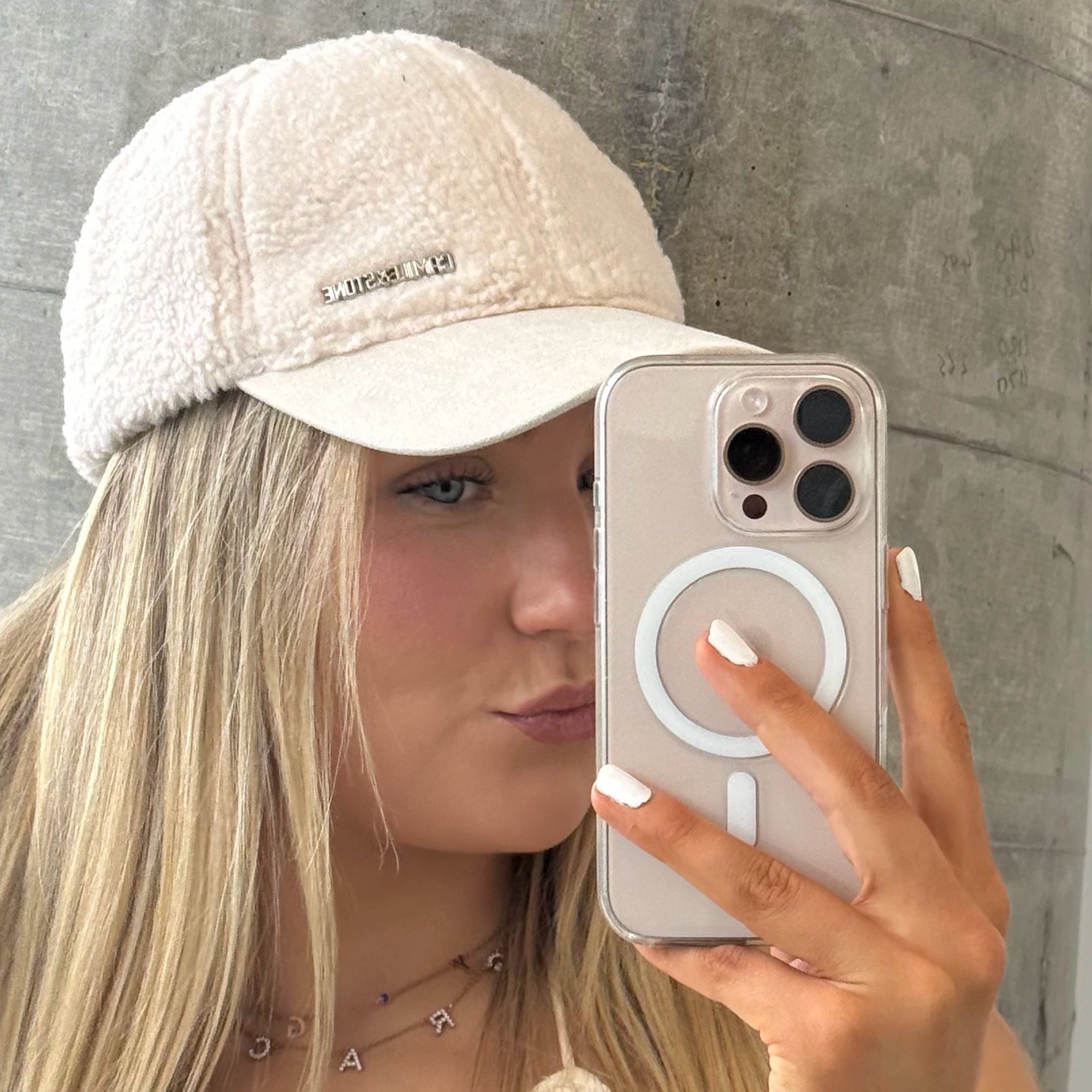 Beige Teddy Cap