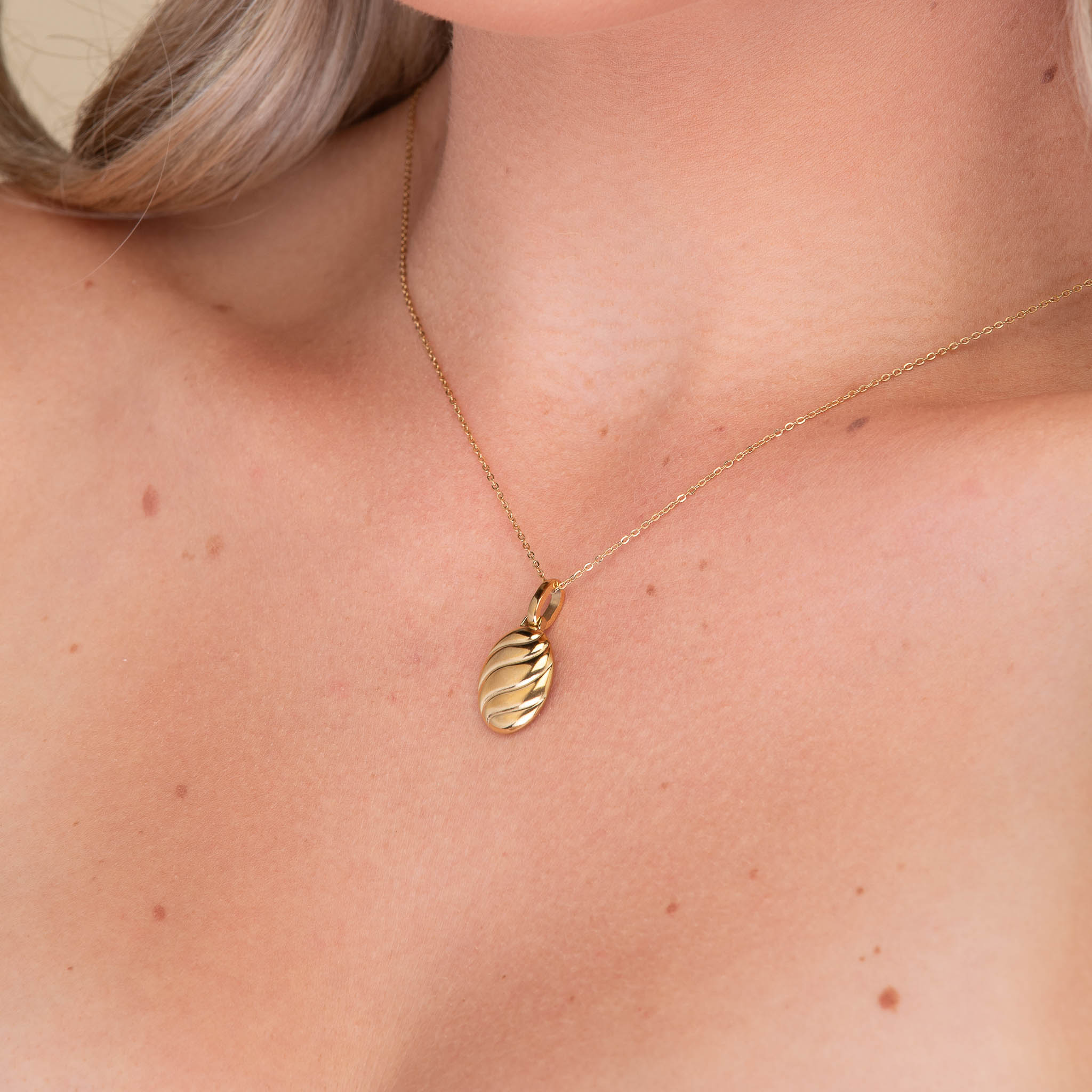 Croissant Dome Oval Necklace