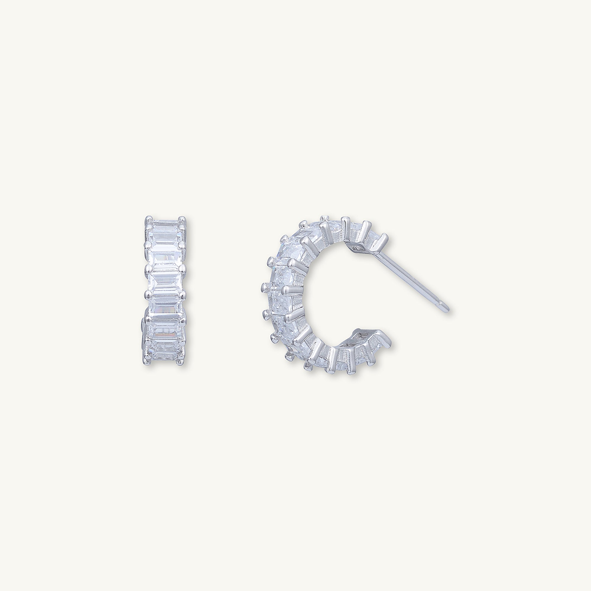 Statement Zirconia Huggie Hoop Earrings